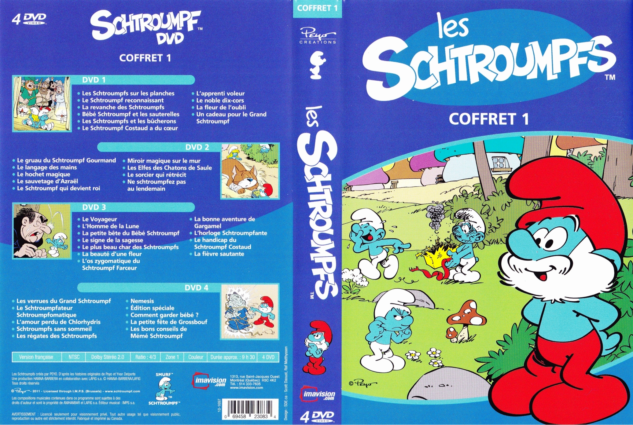 Jaquette DVD Les schtroumpfs COFFRET 01