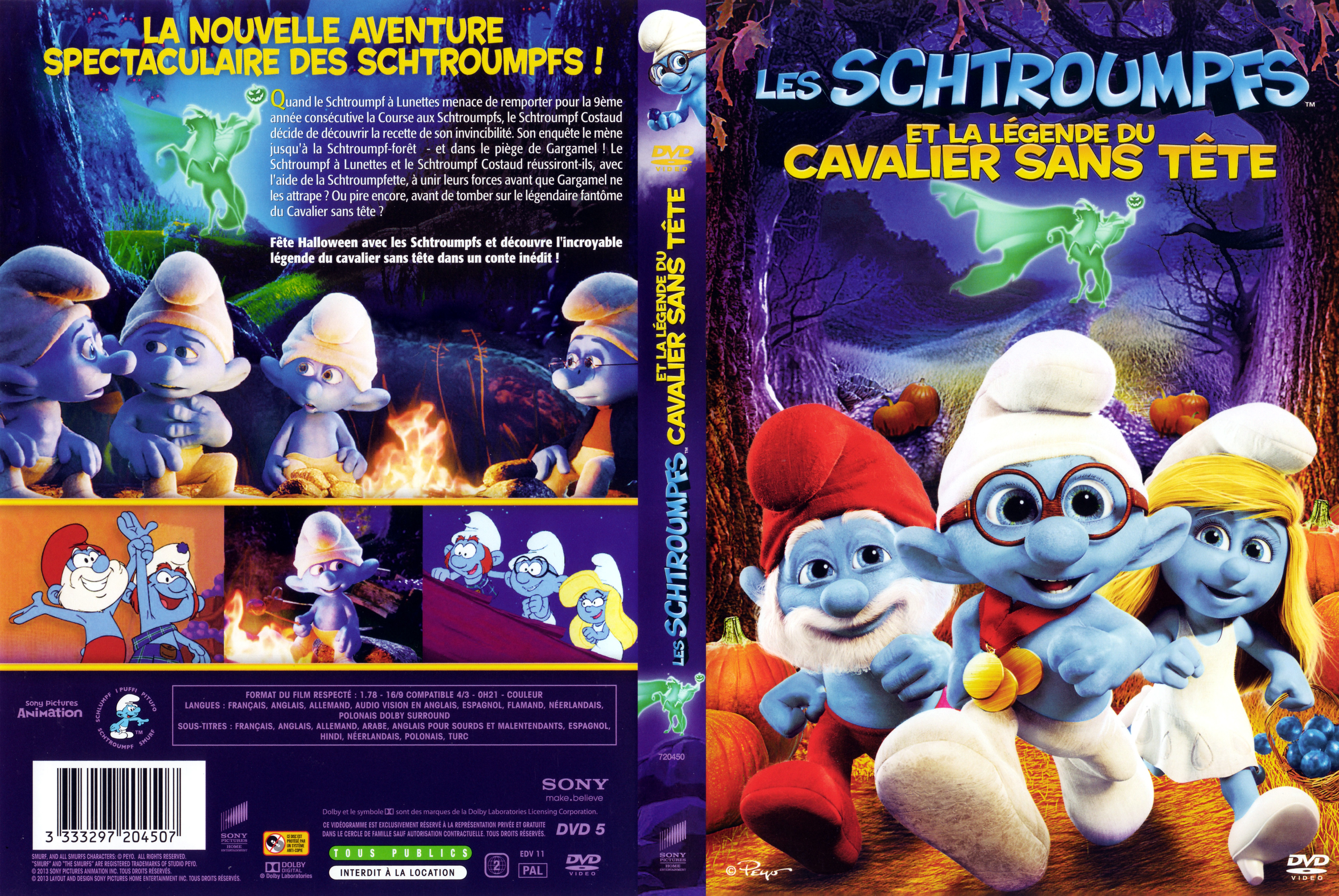 Jaquette DVD Les schtroumpfs et la legende du cavalier sans tete