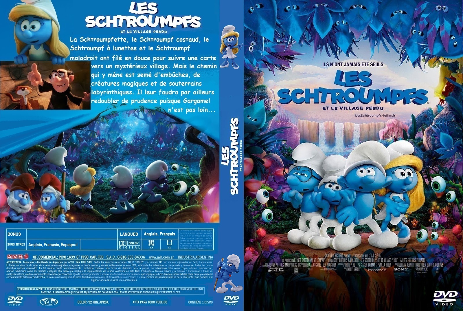 Jaquette DVD Les schtroumpfs et le village perdu custom