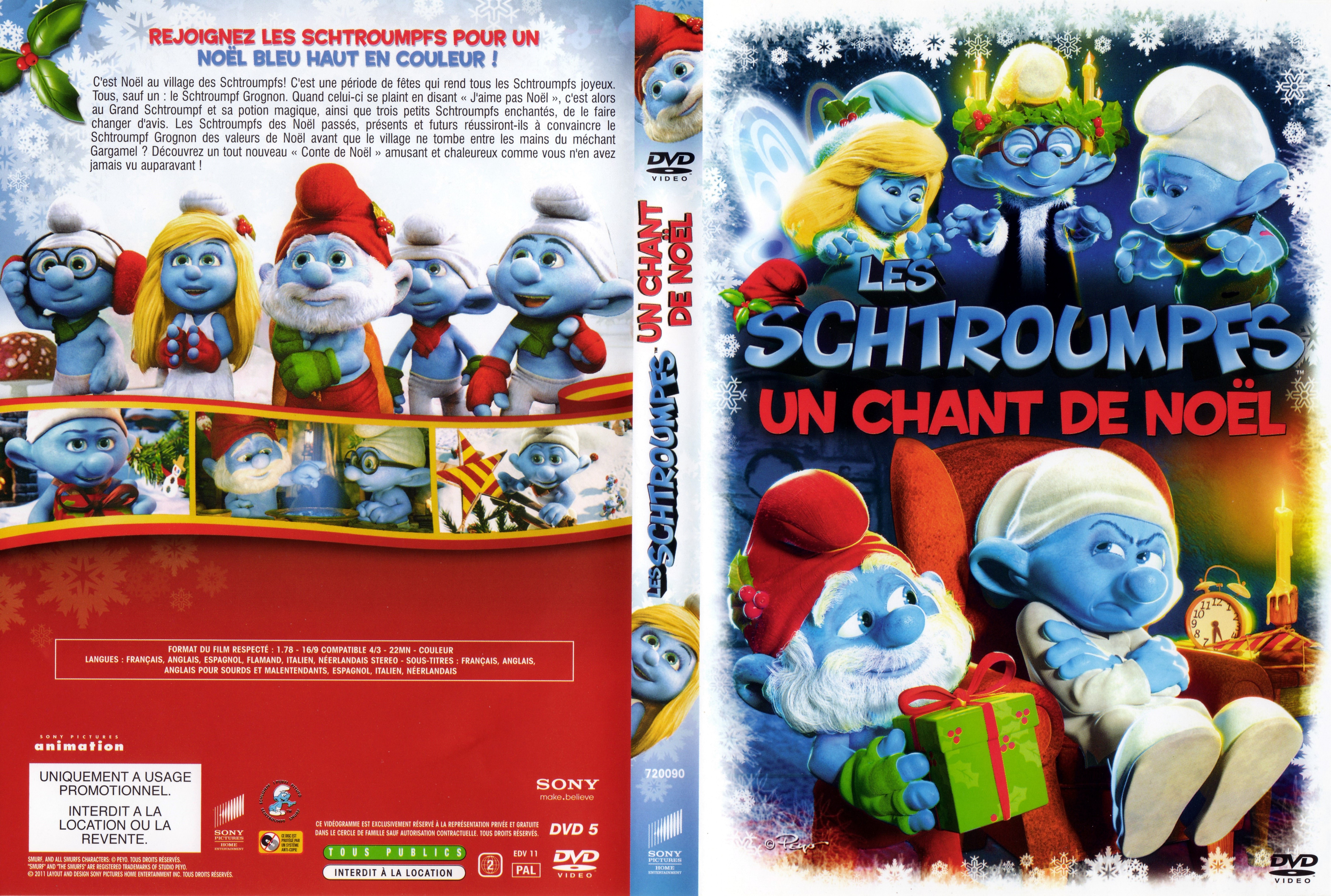 Jaquette DVD Les schtroumpfs un chant de Noel