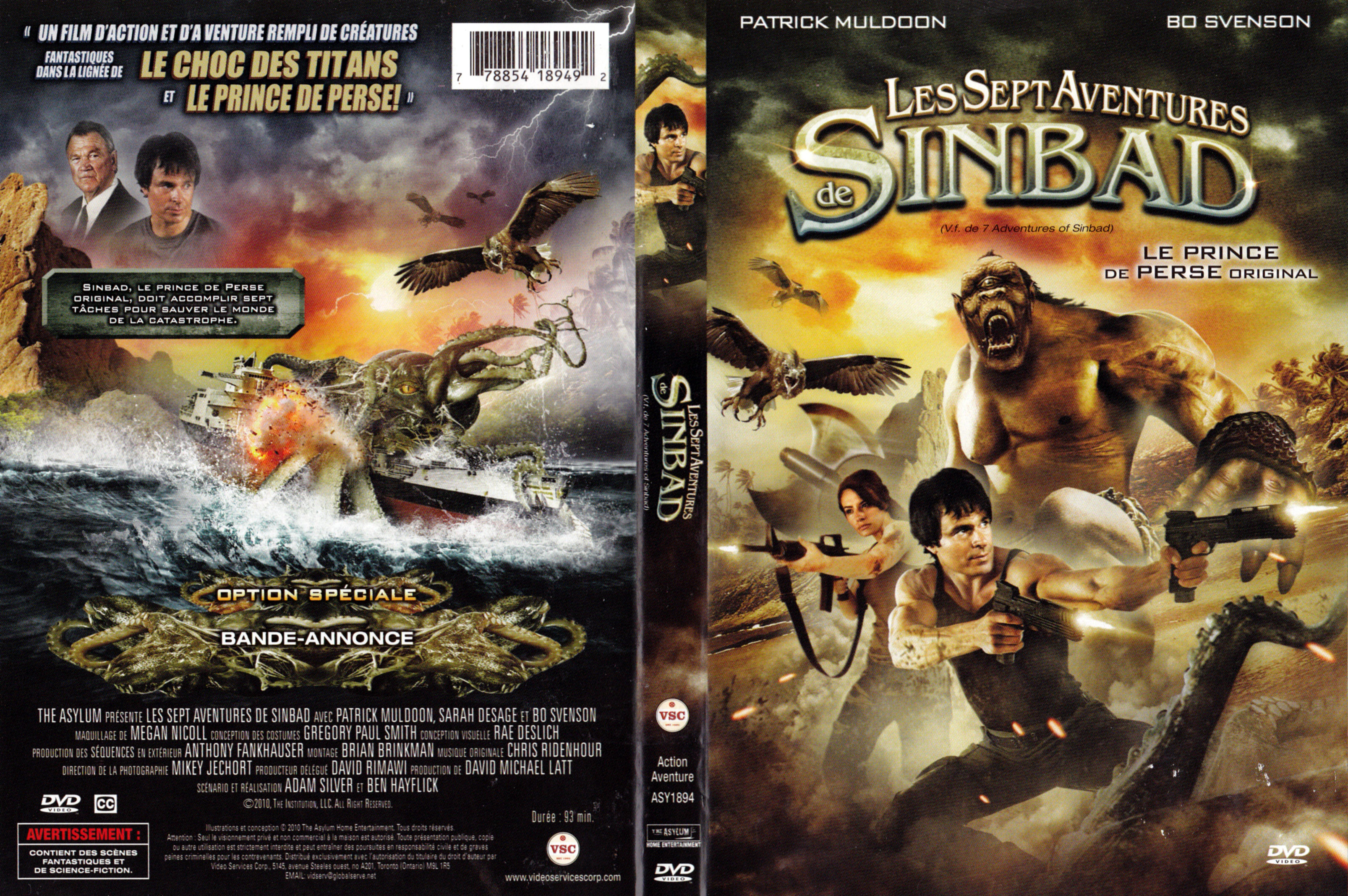 Jaquette DVD Les sept aventures de Sinbad (Canadienne)