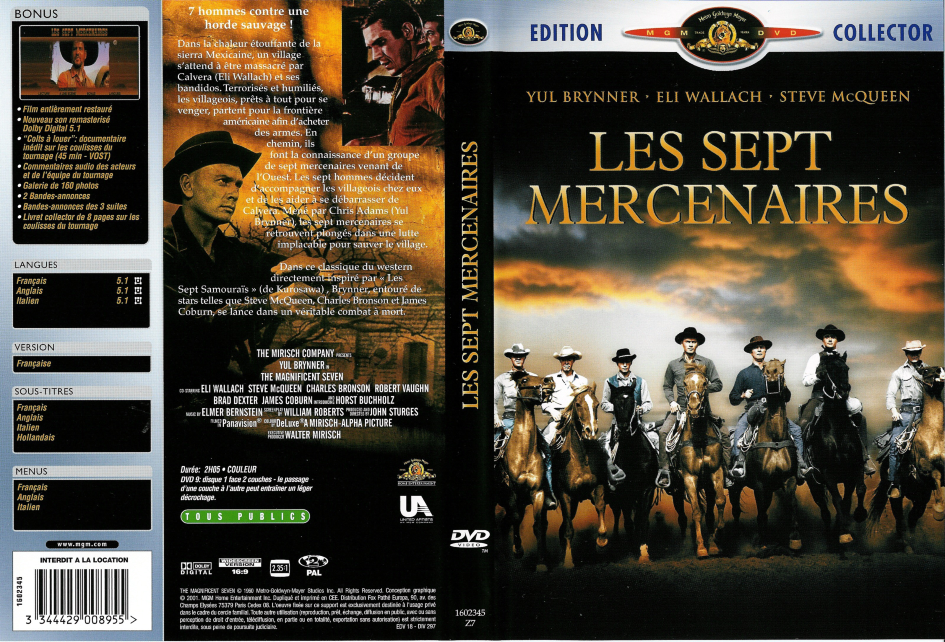 Jaquette DVD Les sept mercenaires