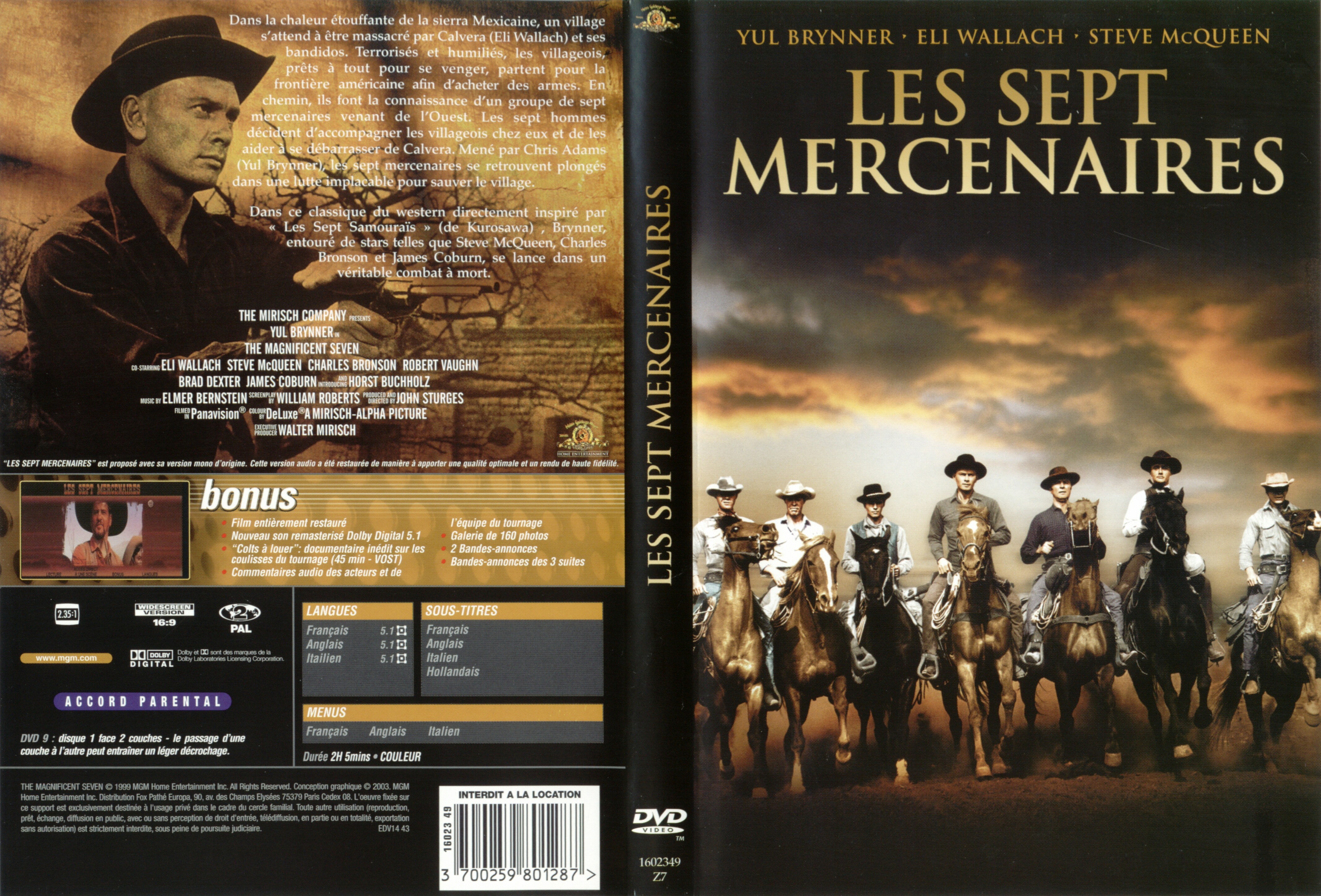 Jaquette DVD Les sept mercenaires v2
