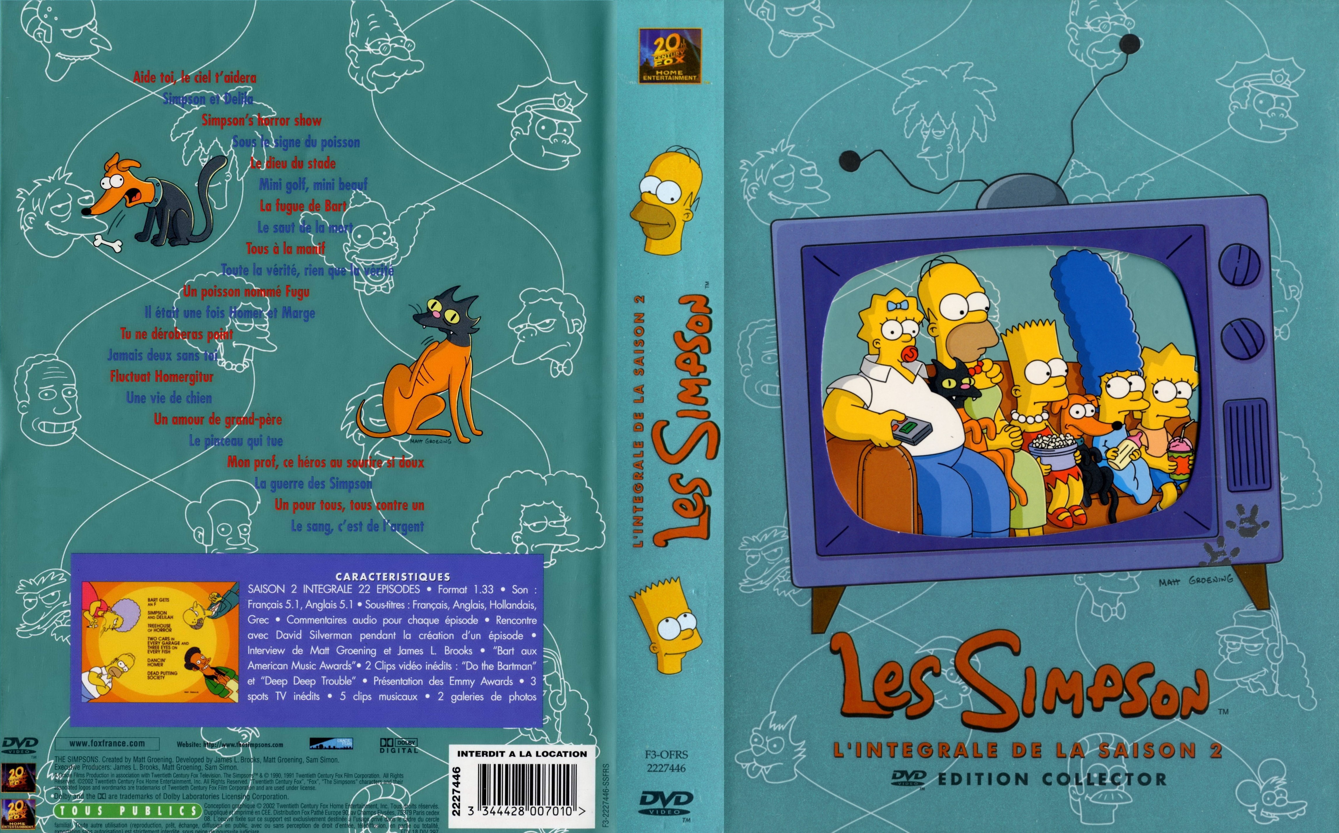 Jaquette DVD Les simpson Saison 02 v2