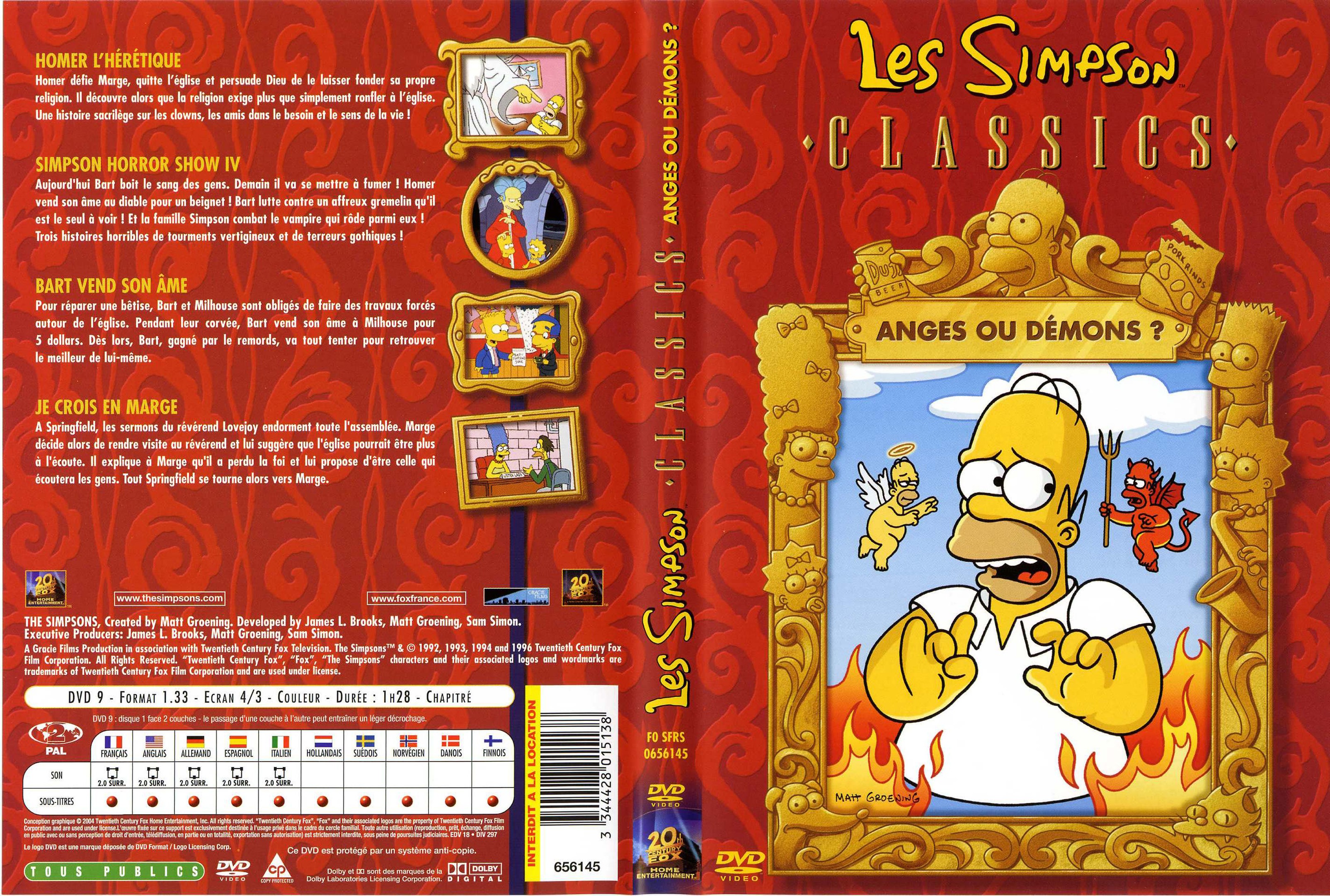 Jaquette DVD Les simpson anges ou demons