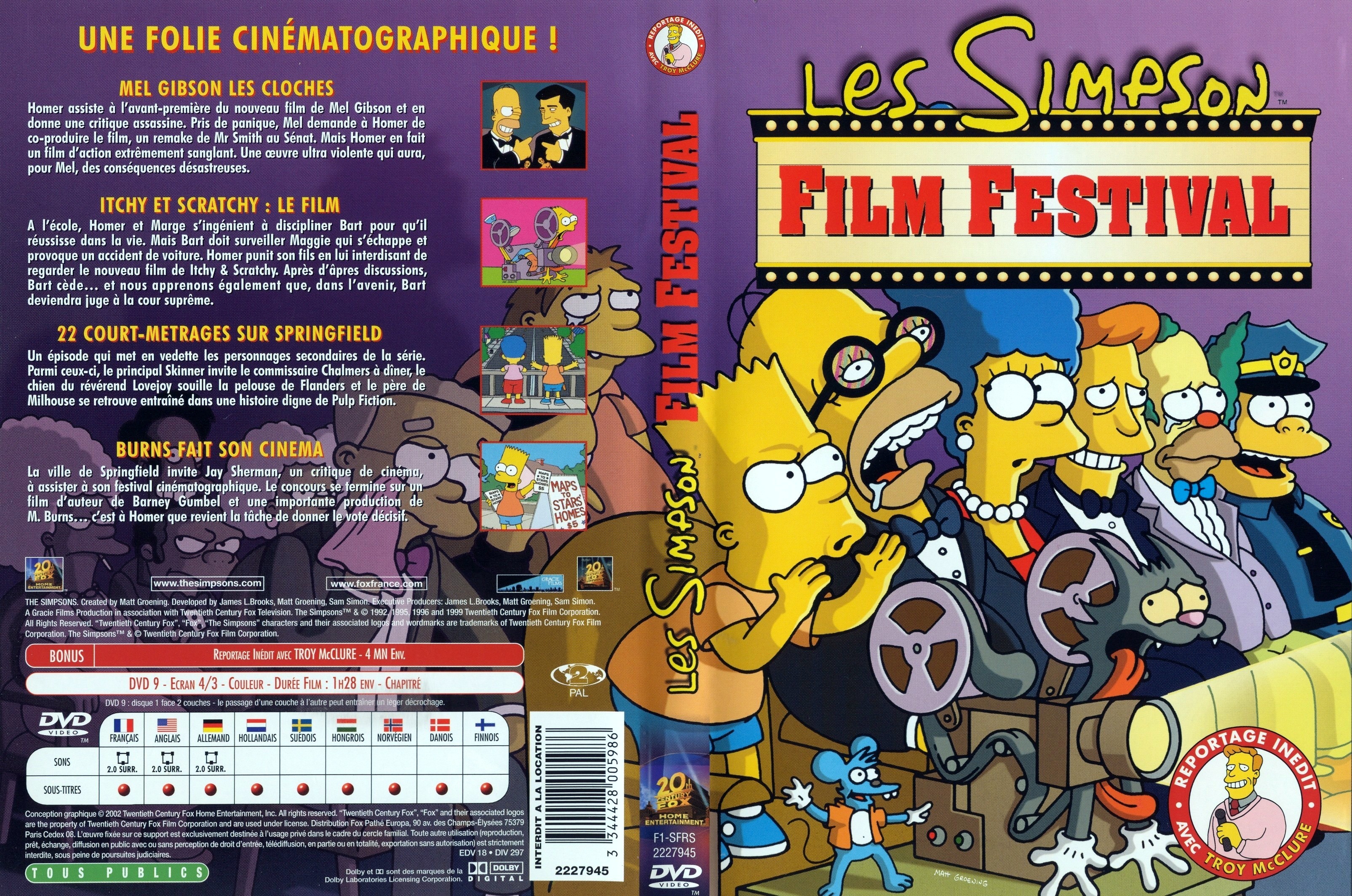 Jaquette DVD Les simpson film festival