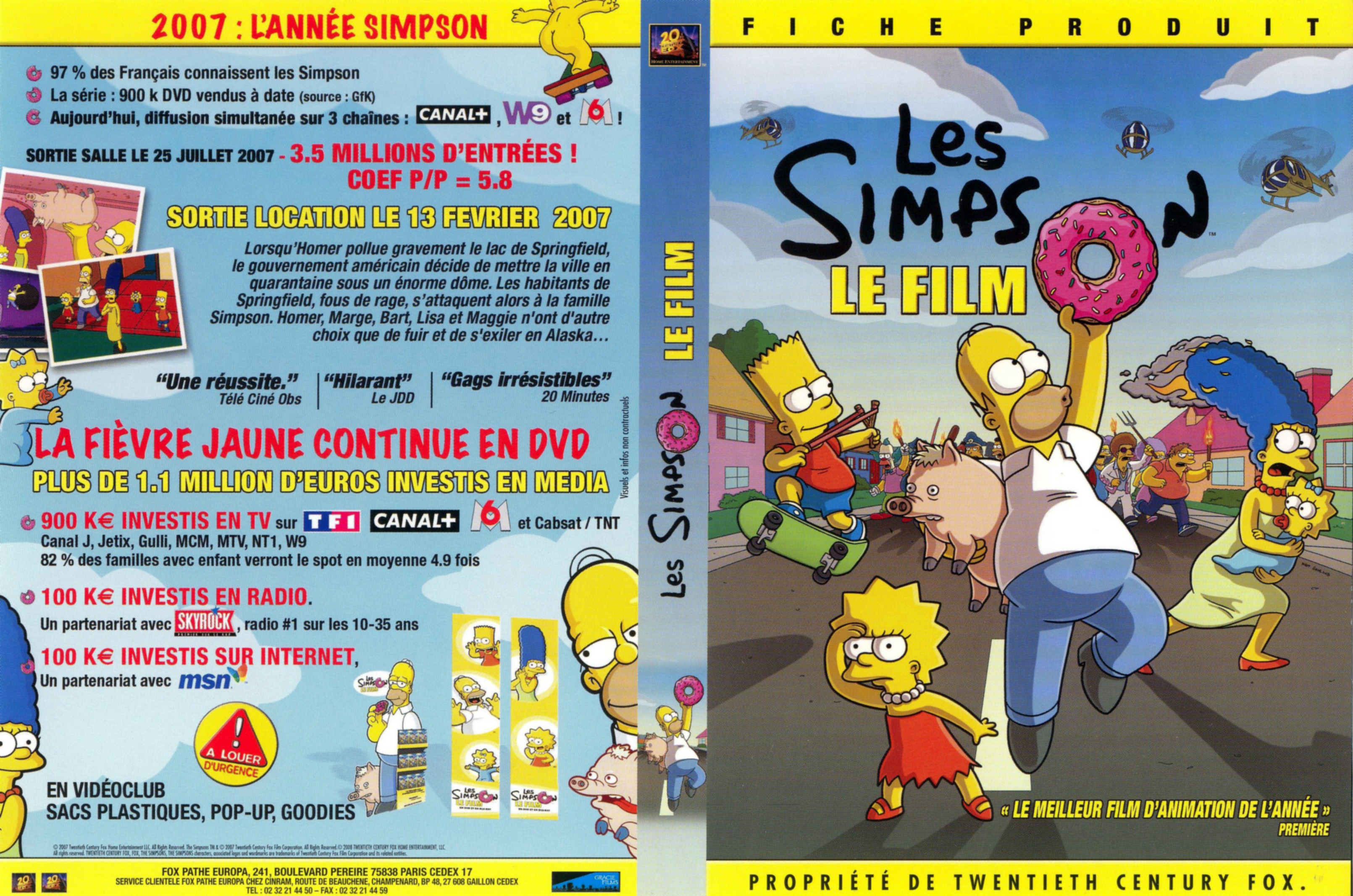 Jaquette DVD Les simpson le film