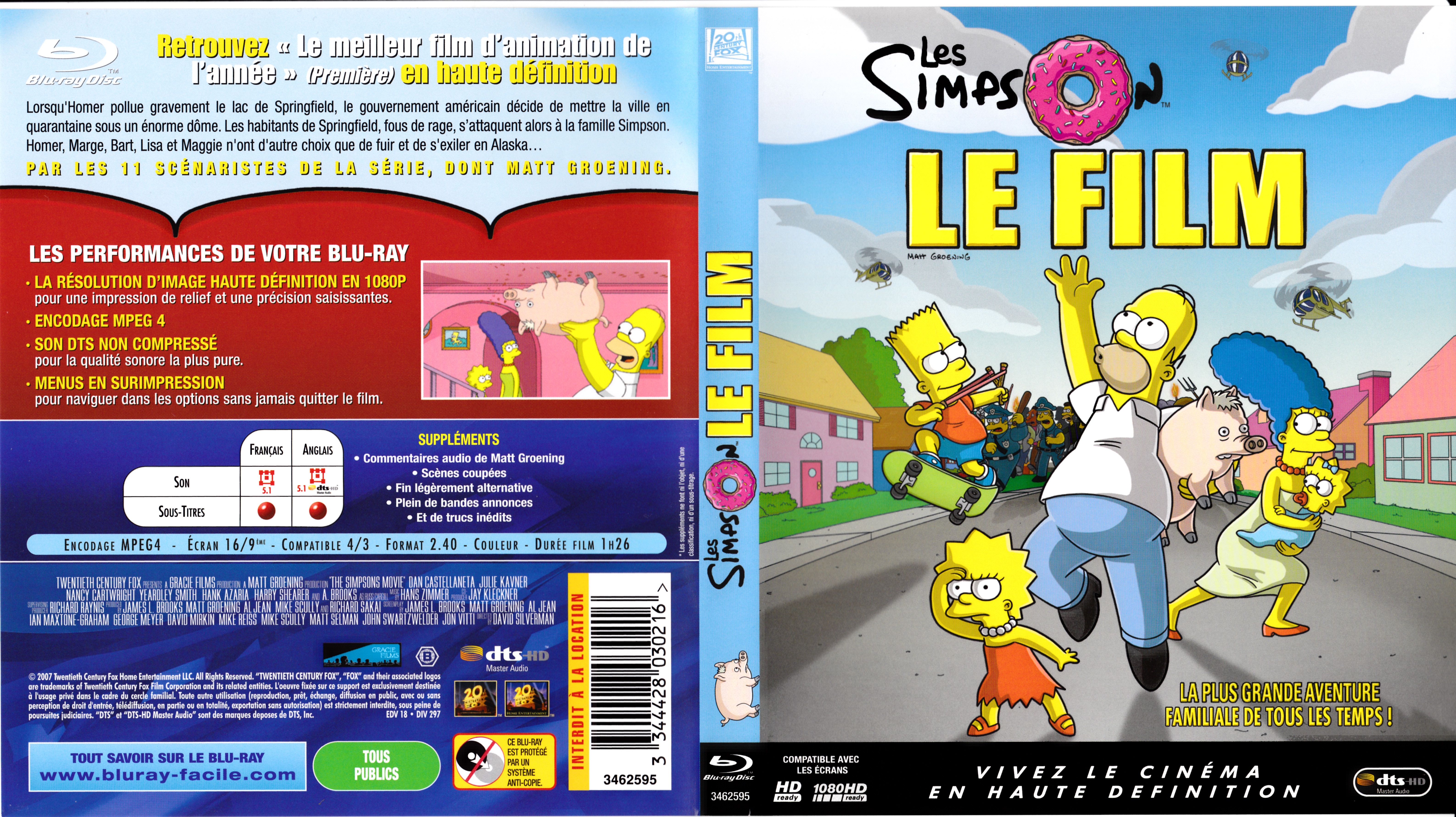 Jaquette DVD Les simpson le film (BLU-RAY) v2