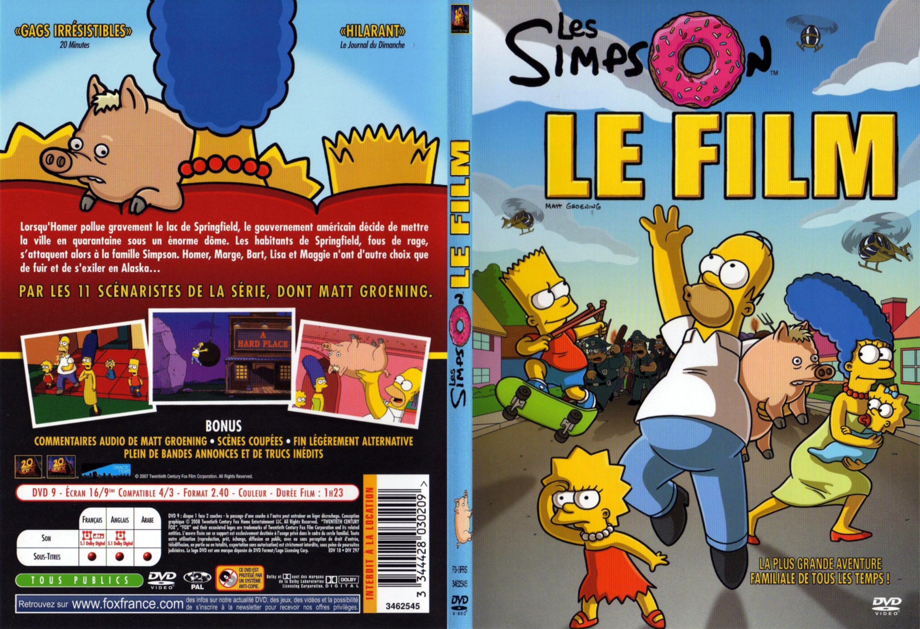 Jaquette DVD Les simpson le film - SLIM