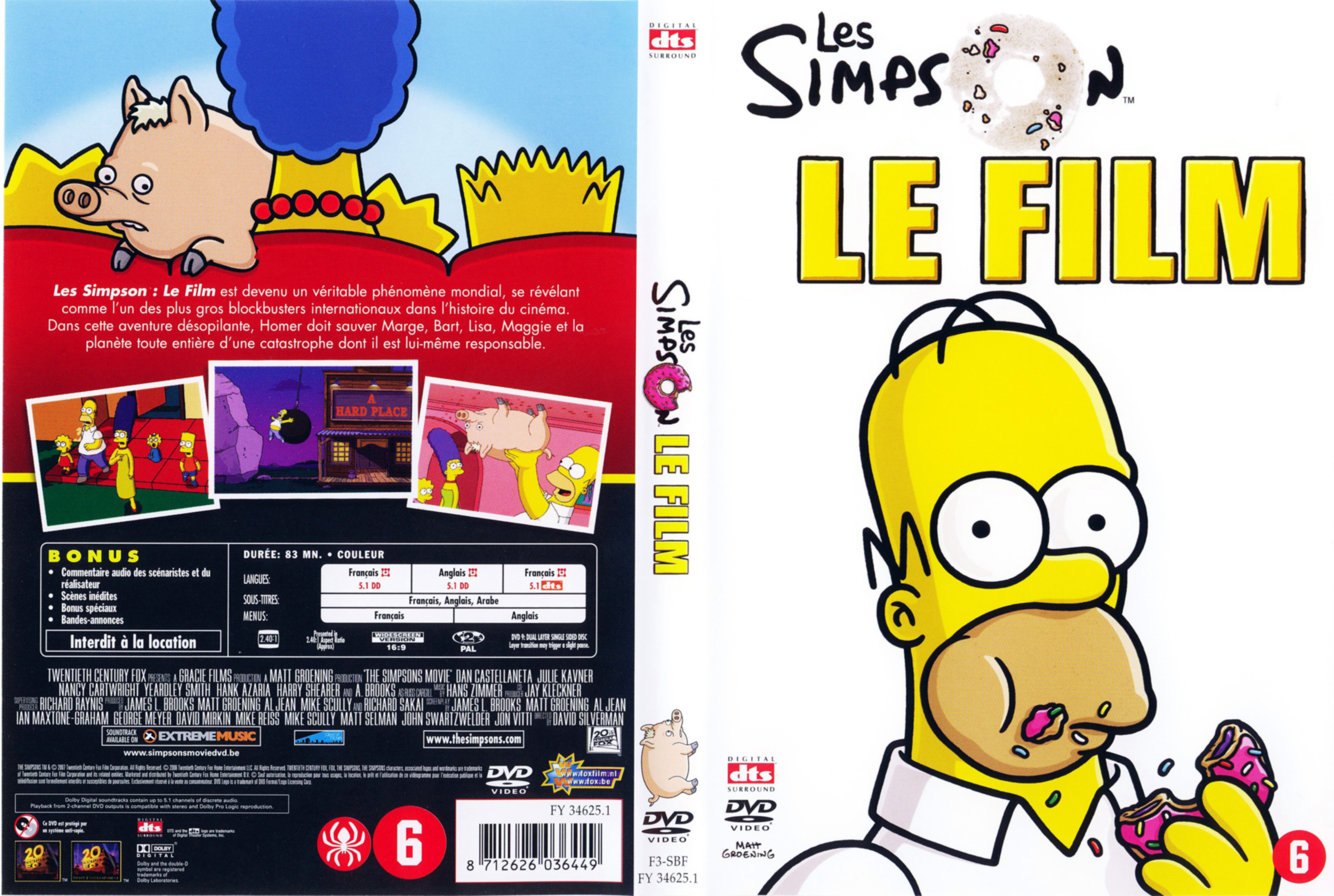 Jaquette DVD Les simpson le film v3