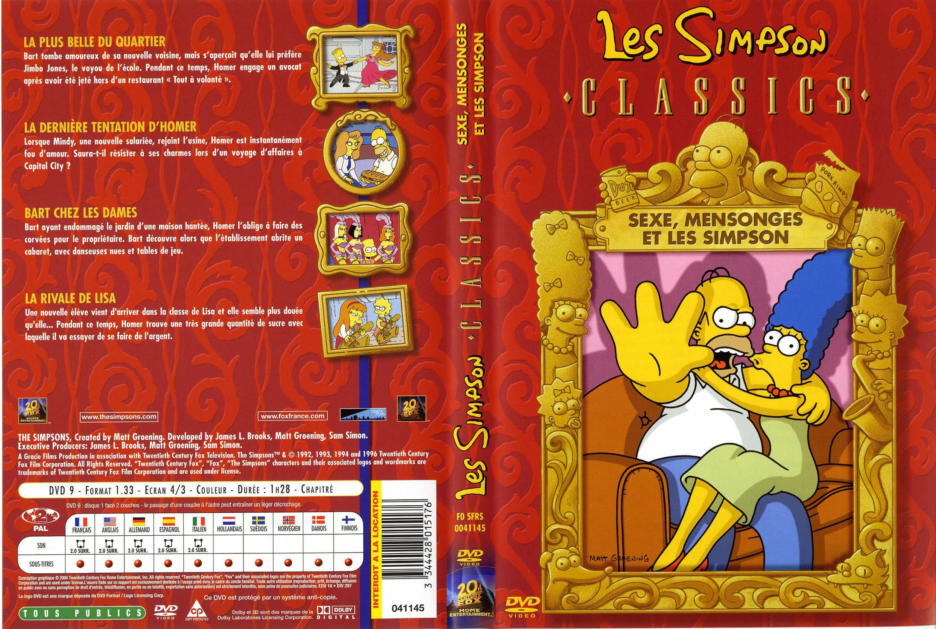 Jaquette DVD Les simpson sexe mensonge