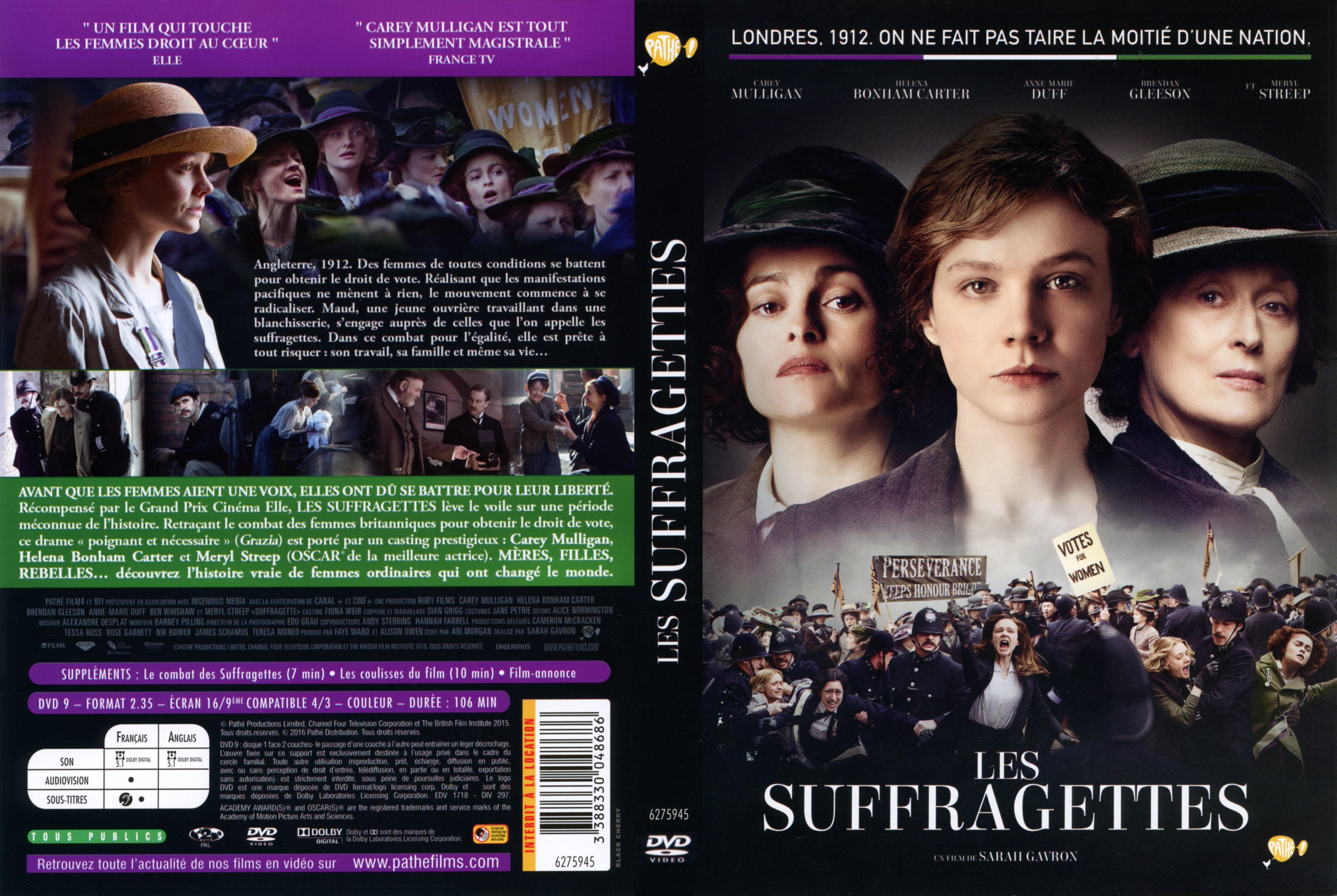 Jaquette DVD Les suffragettes
