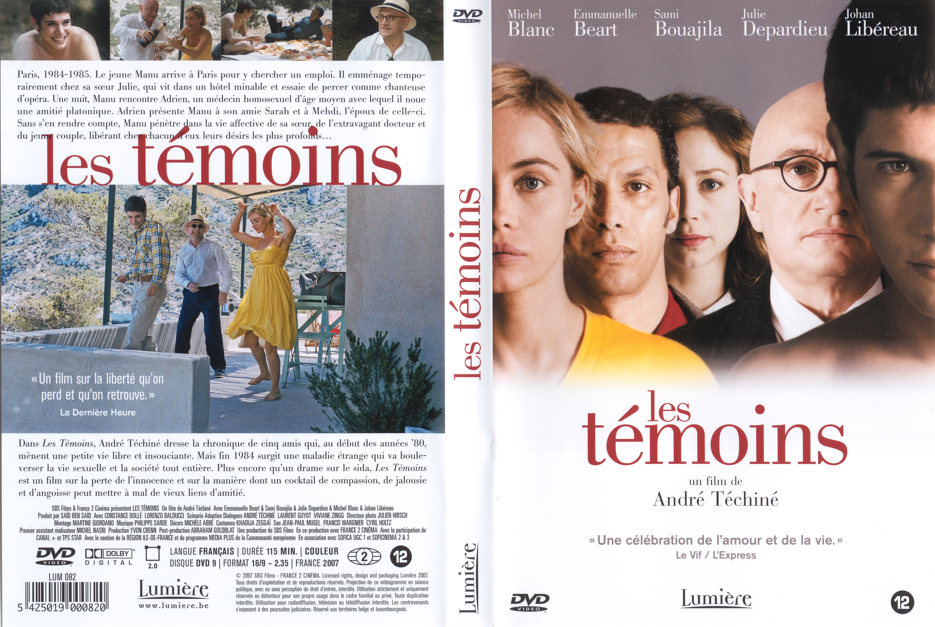 Jaquette DVD Les tmoins (Andr Tchin)