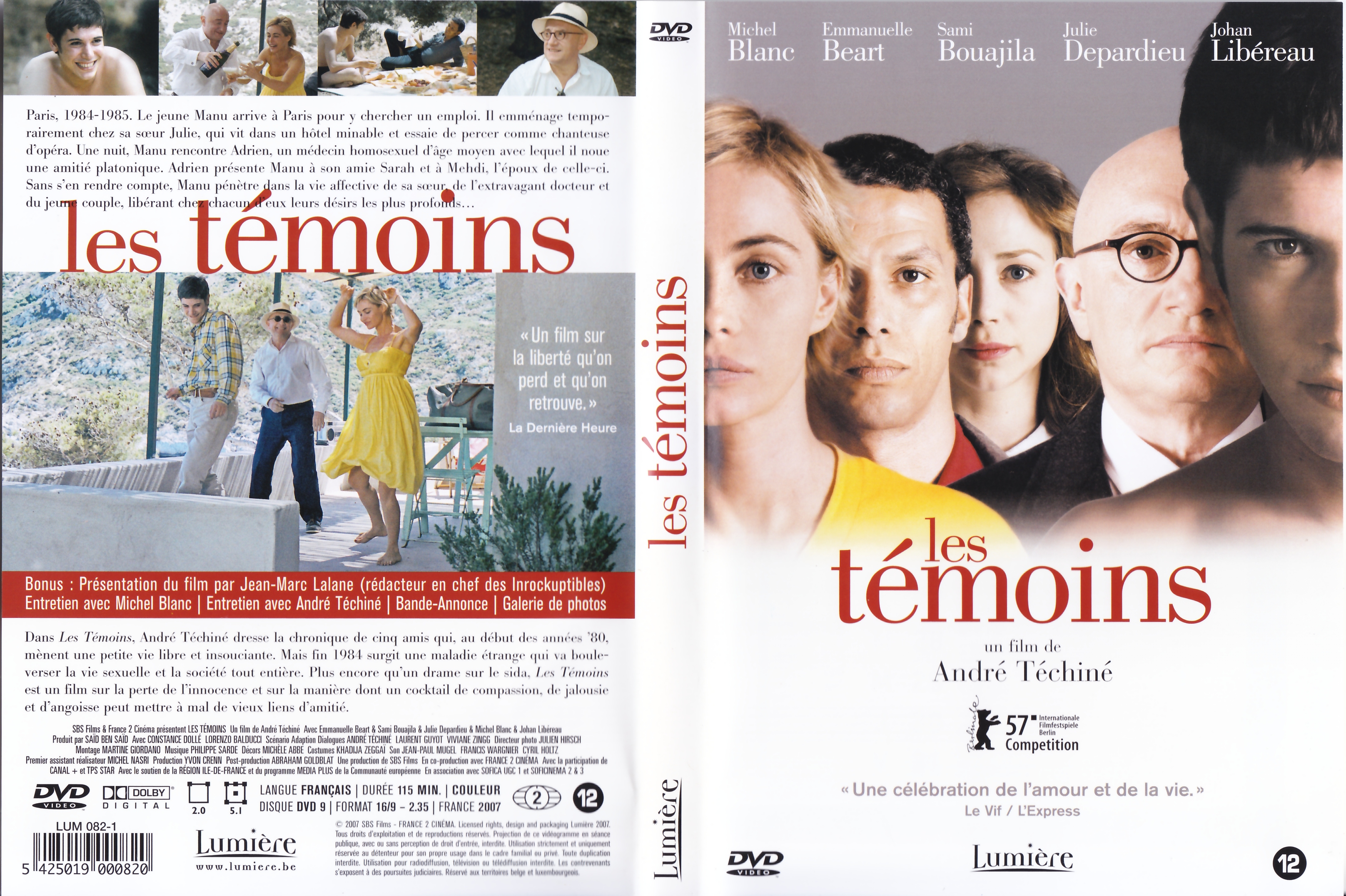 Jaquette DVD Les tmoins (Andr Tchin) v3