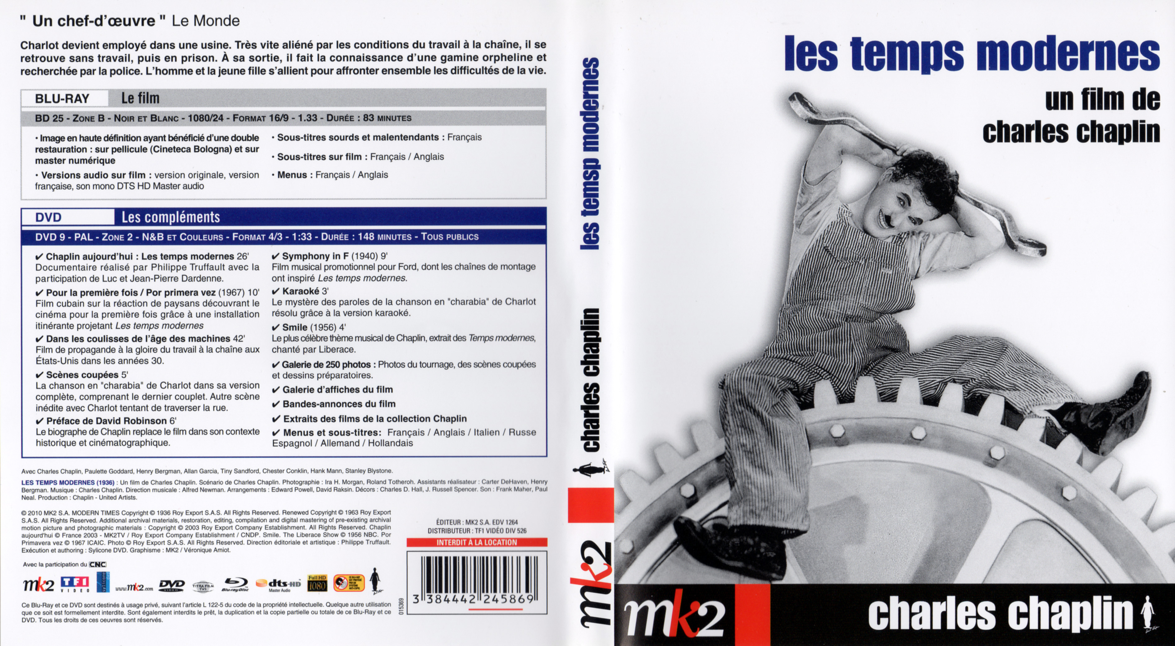 Jaquette DVD Les temps modernes (BLU-RAY)