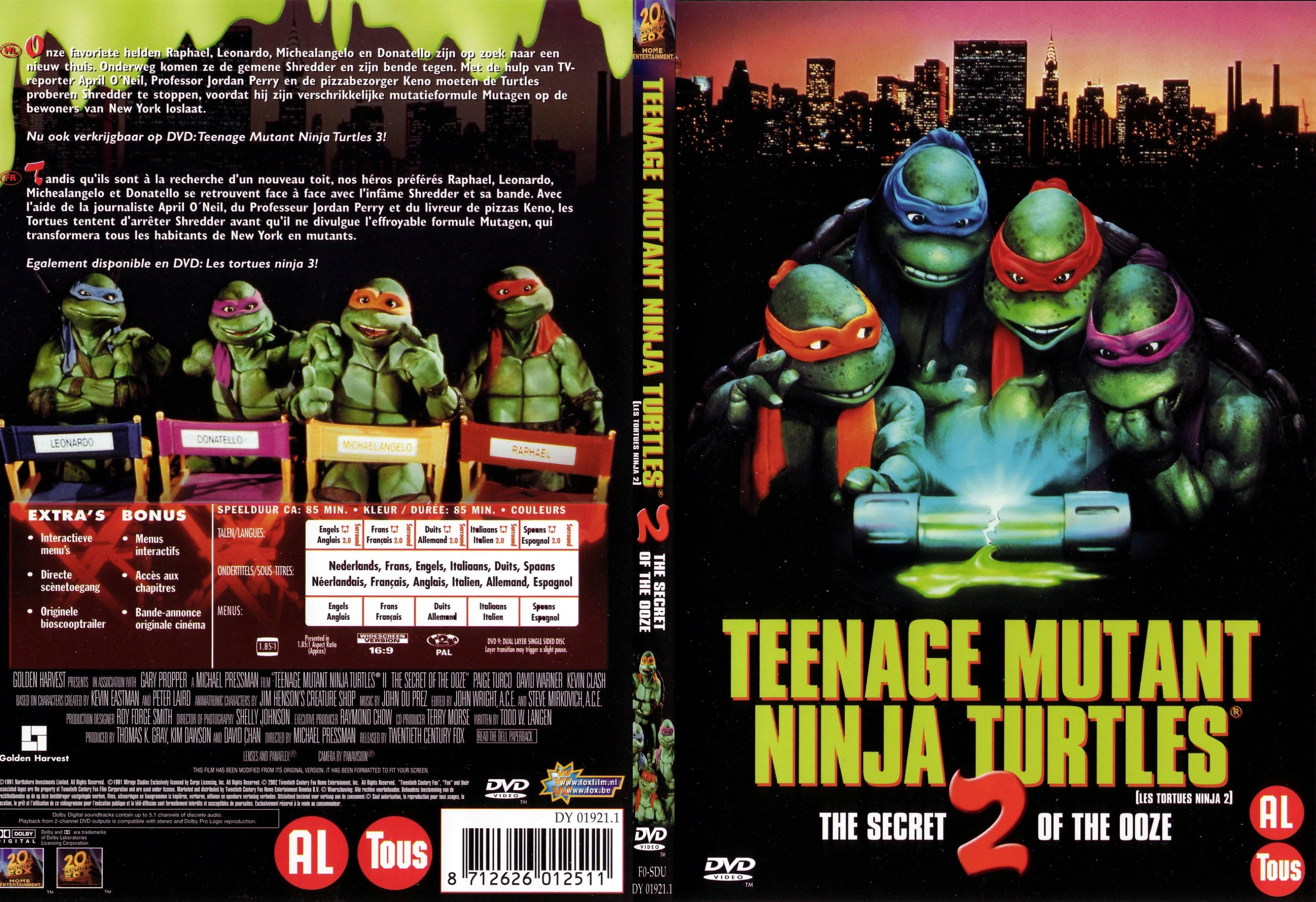 Jaquette DVD Les tortues ninja 2 - SLIM