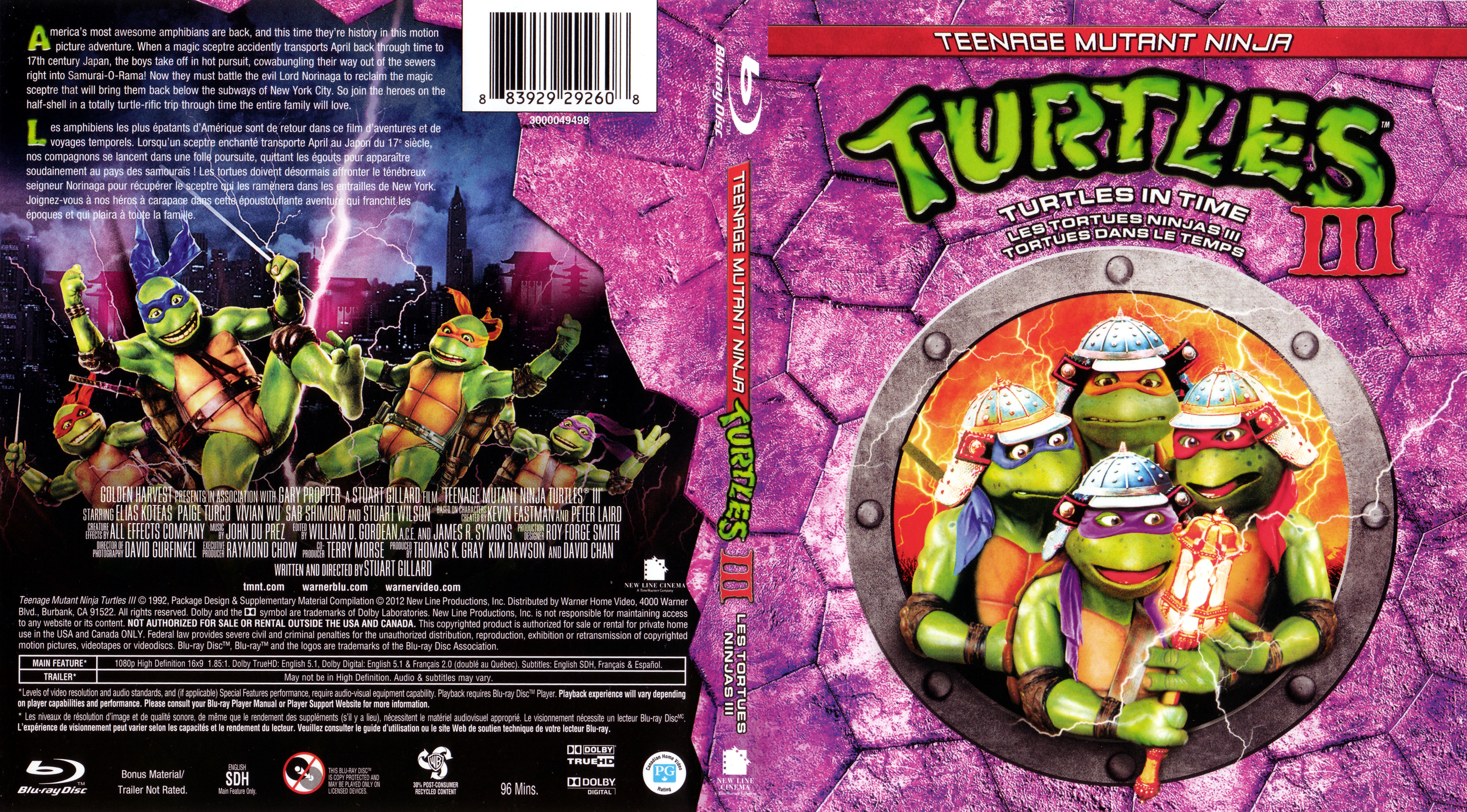 Jaquette DVD Les tortues ninja 3 (Canadienne) (BLU-RAY)