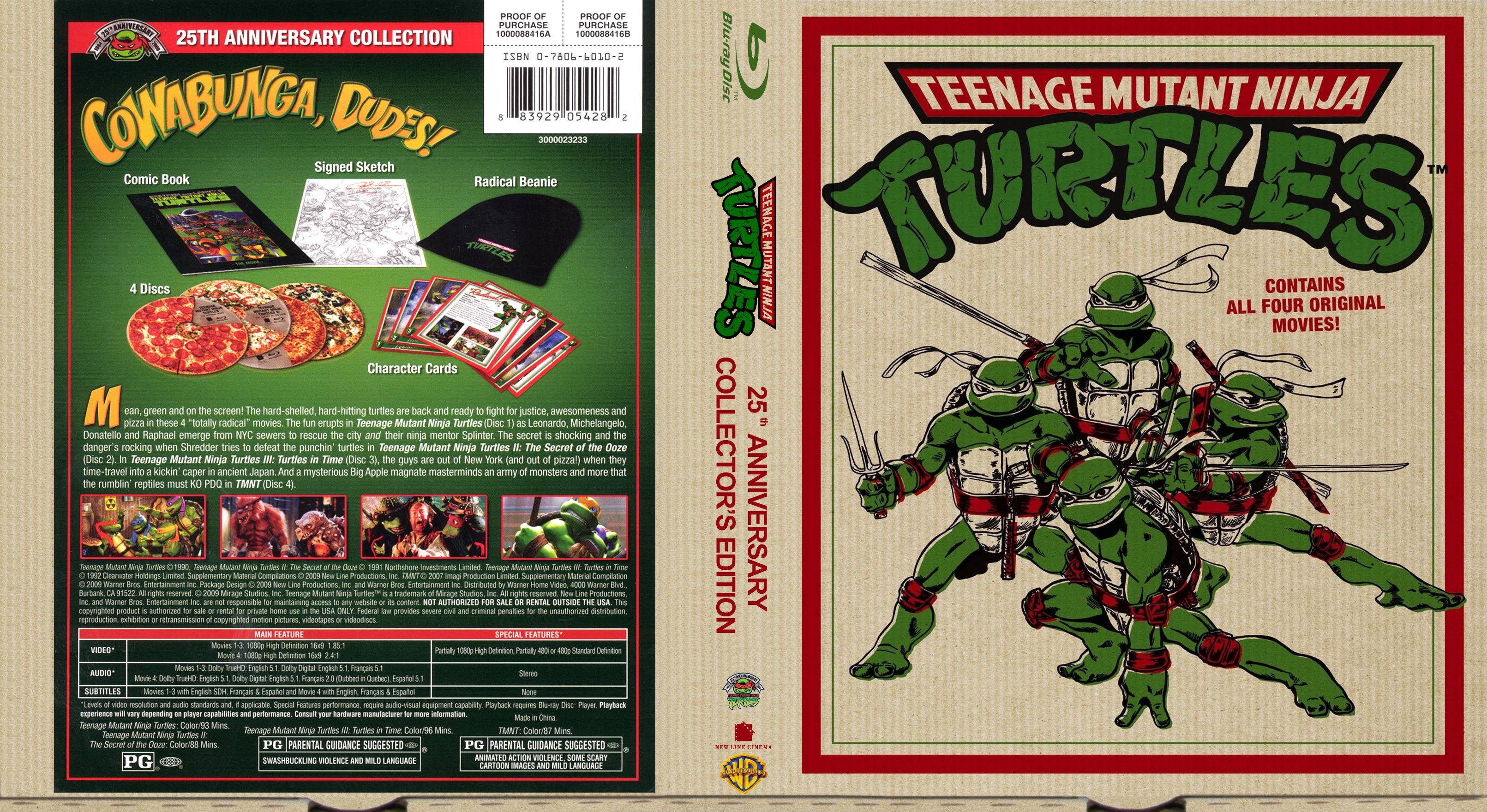 Jaquette DVD Les tortues ninjas trilogie COFFRET(Canadienne) (BLU-RAY)