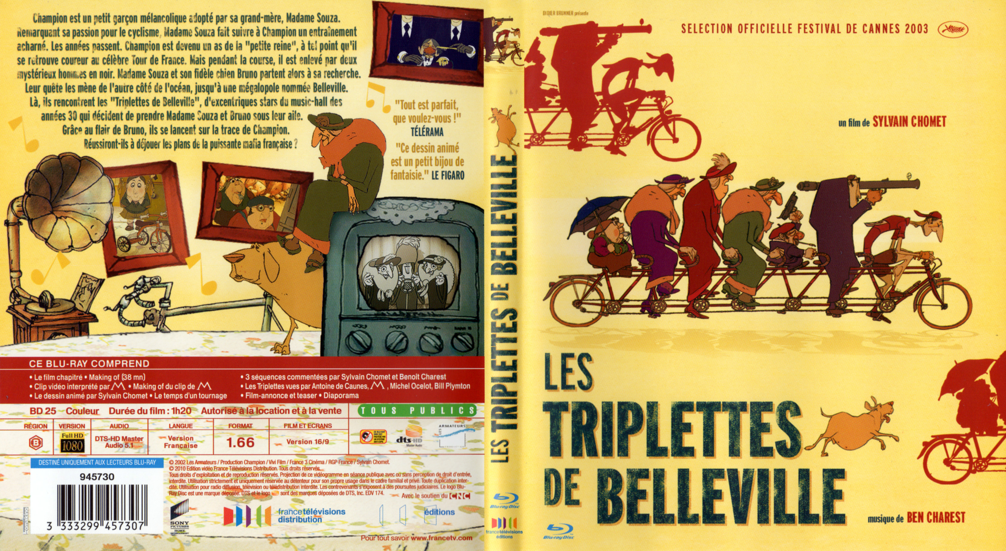 Jaquette DVD Les triplettes de Belleville (BLU-RAY)