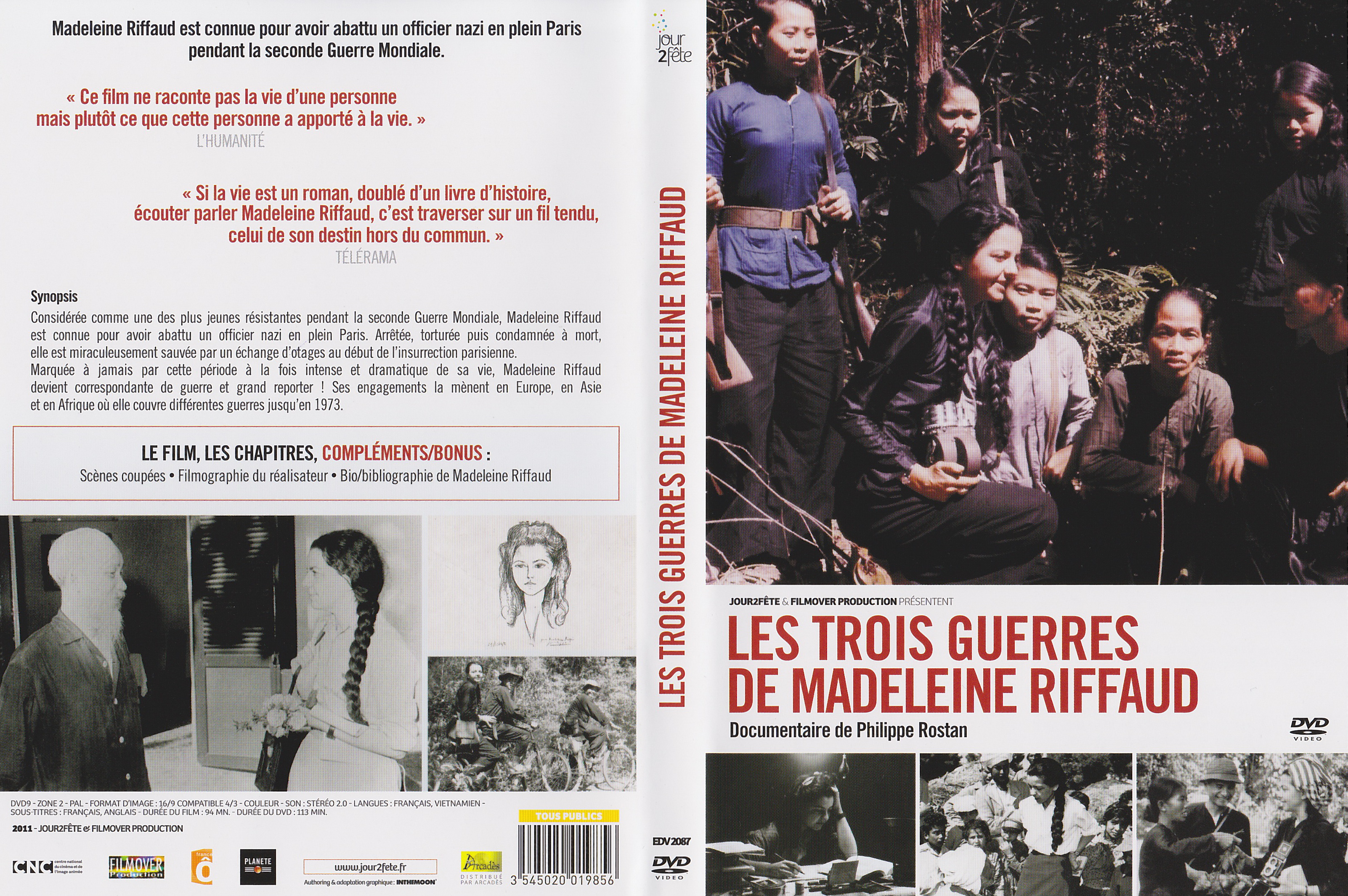Jaquette DVD Les trois guerres de Madeleine Riffaud
