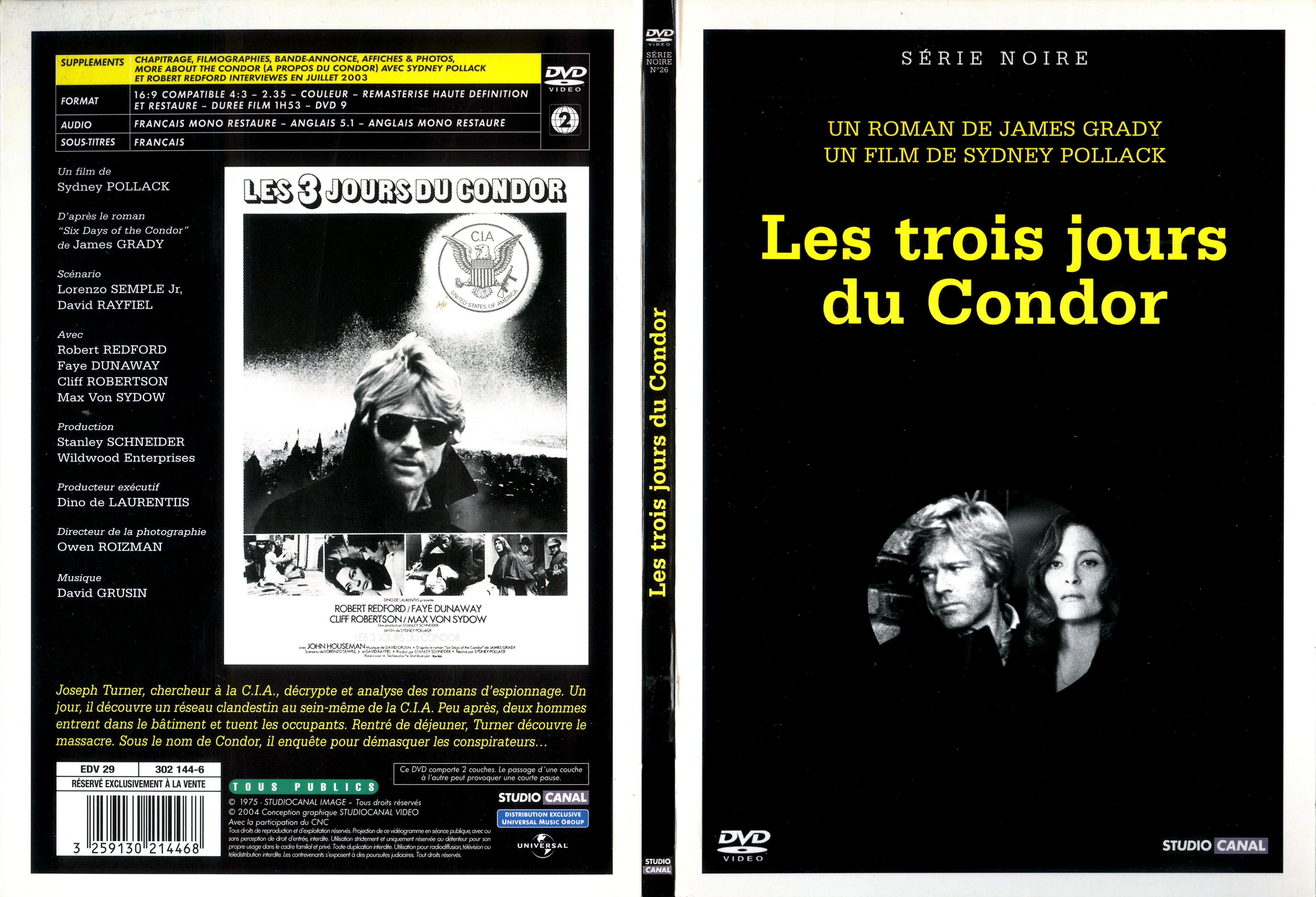 Jaquette DVD Les trois jours du condor