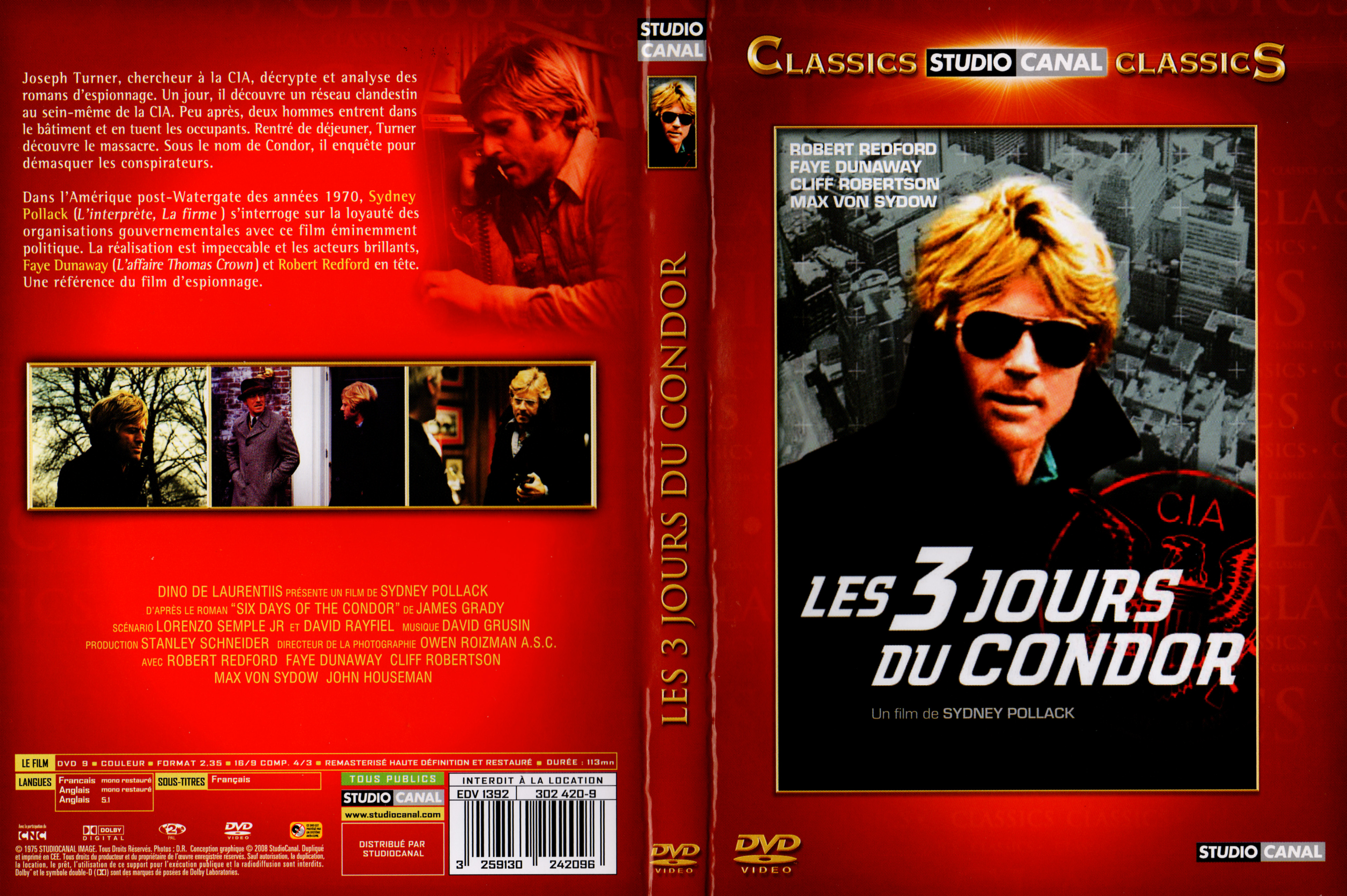 Jaquette DVD Les trois jours du condor v2