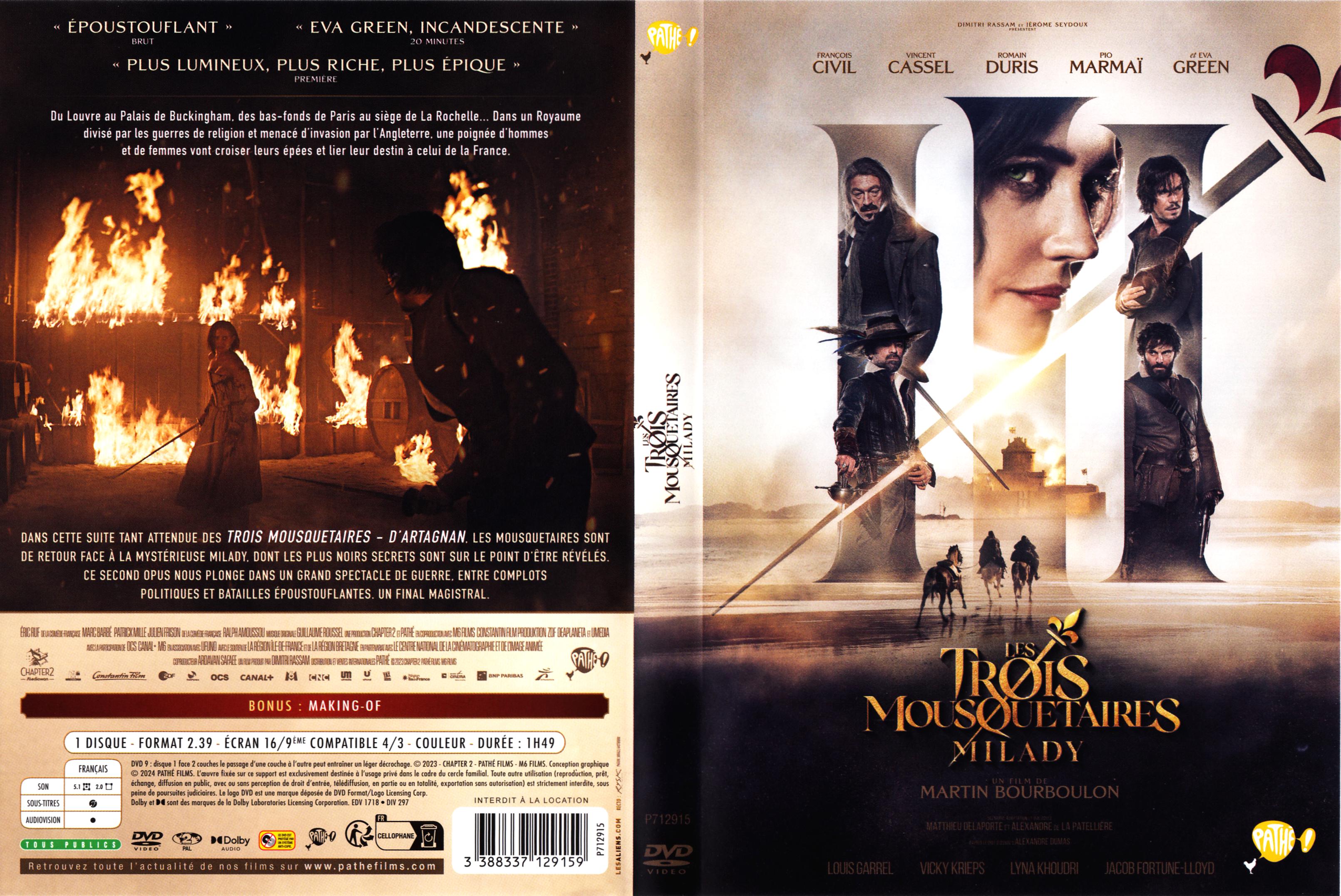 Jaquette DVD Les trois mousquetaires Milady