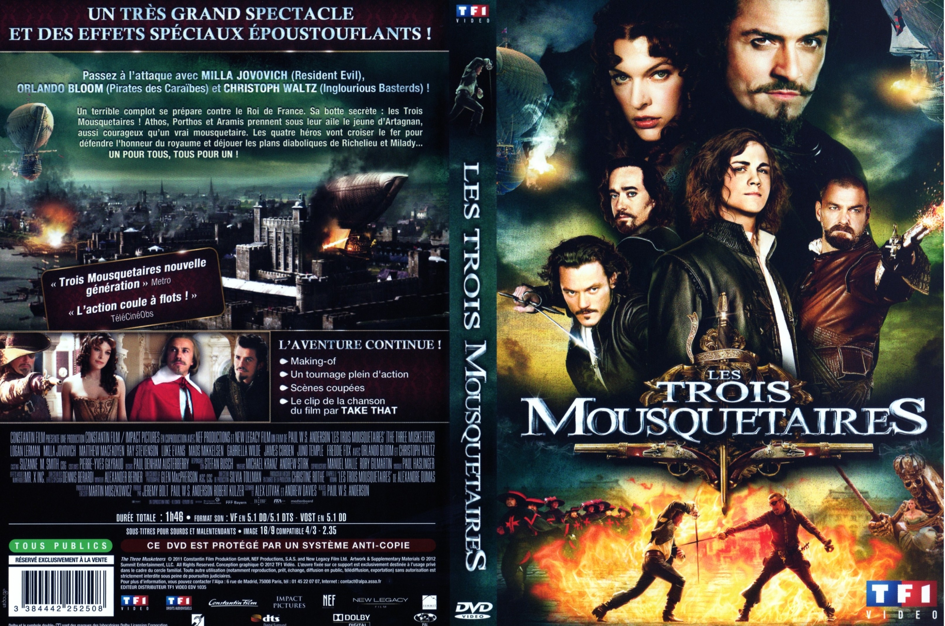 Jaquette DVD Les trois mousquetaires (2011)