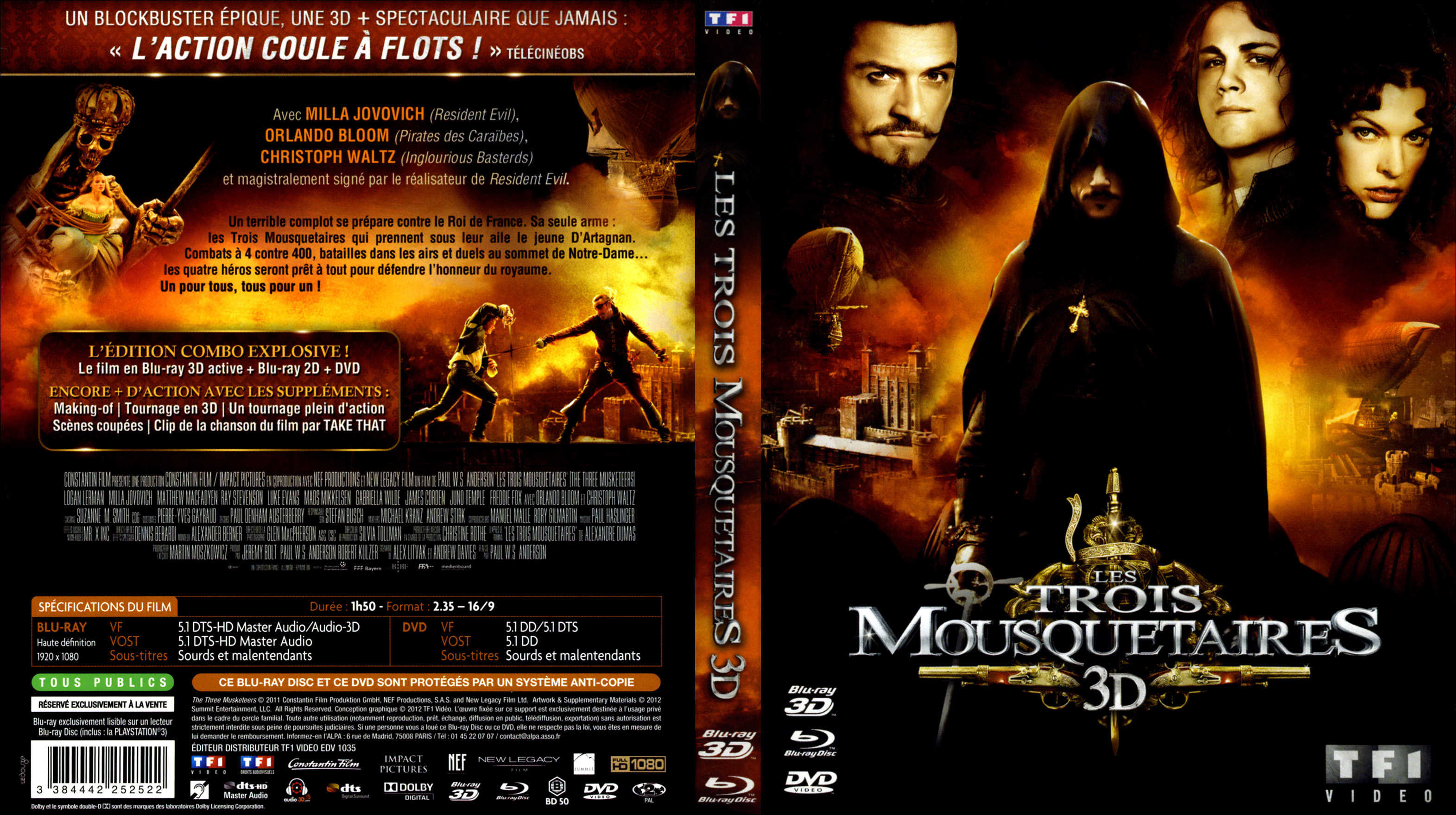 Jaquette DVD Les trois mousquetaires (2011) (BLU-RAY)