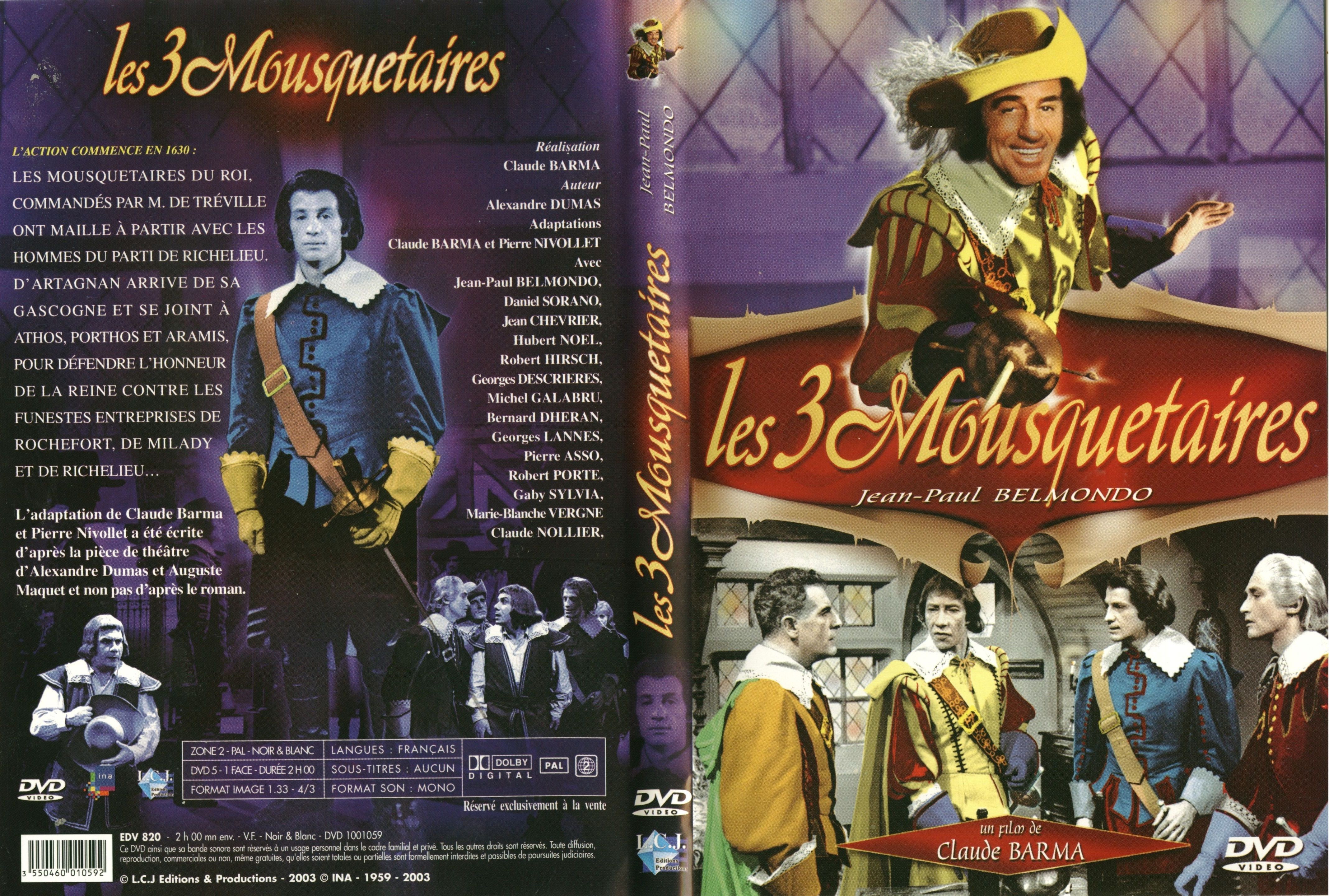 Jaquette DVD Les trois mousquetaires (Belmondo)