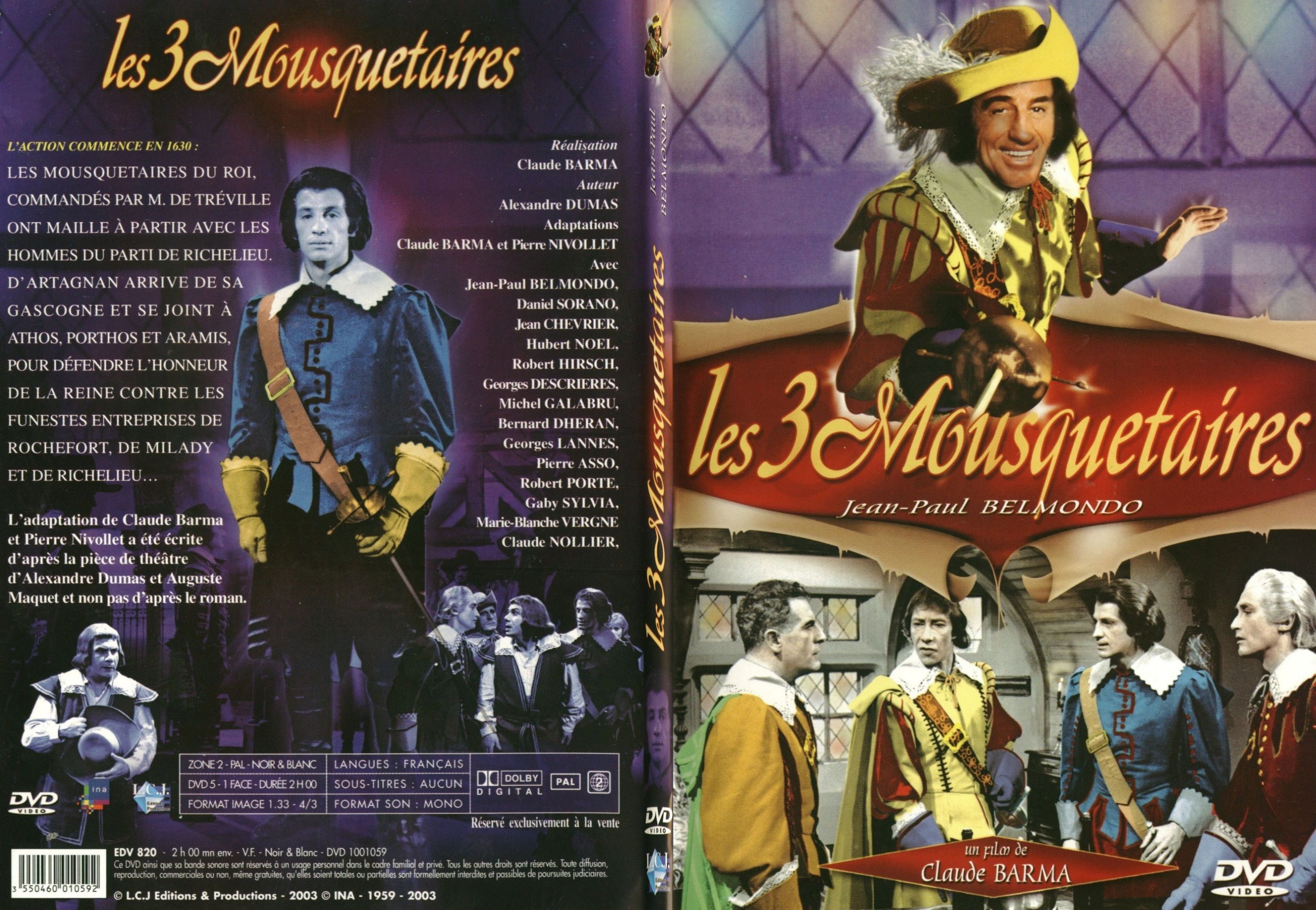 Jaquette DVD Les trois mousquetaires (Belmondo) - SLIM