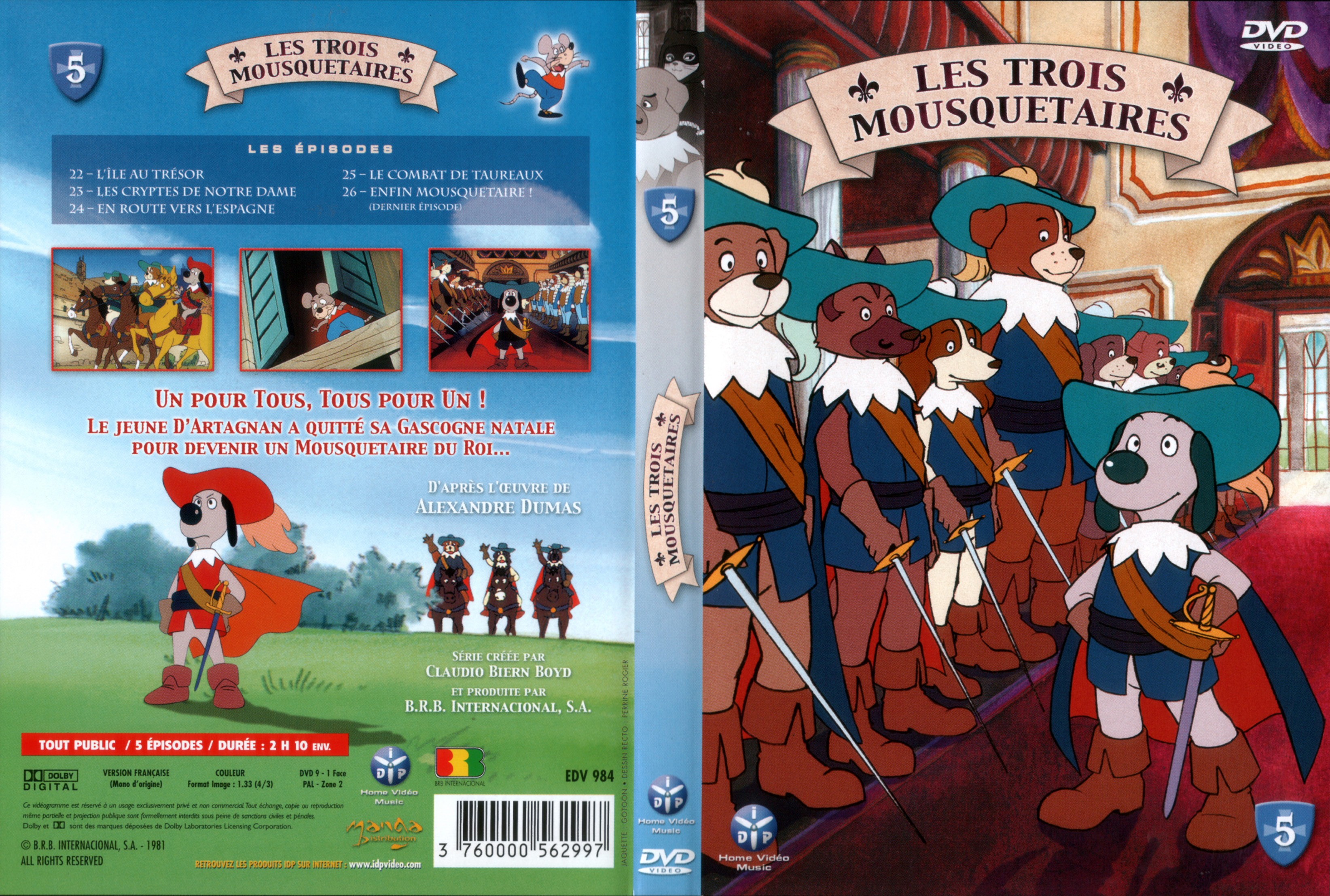 Jaquette DVD Les trois mousquetaires vol 5