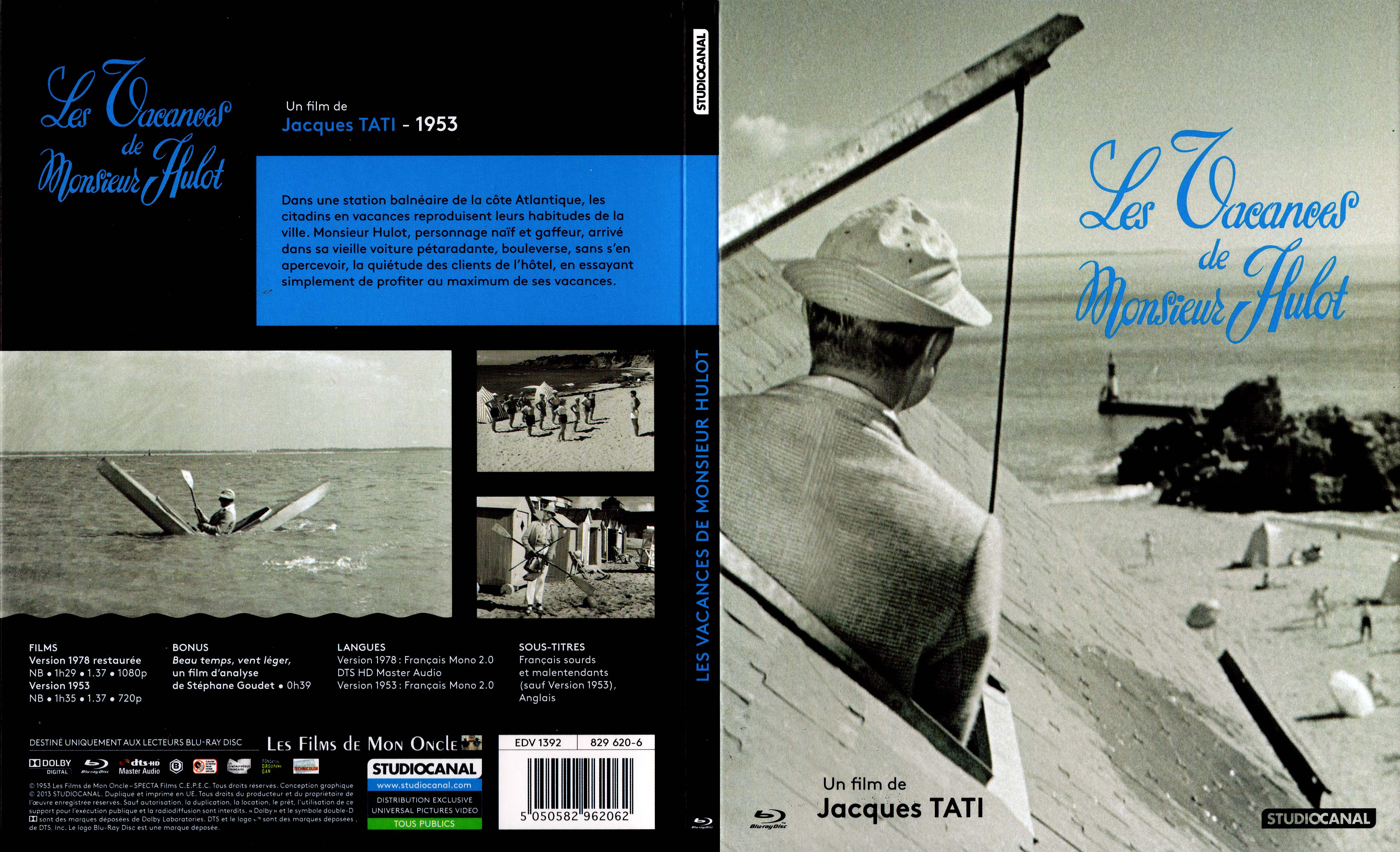 Jaquette DVD Les vacances de Monsieur Hulot (BLU-RAY)