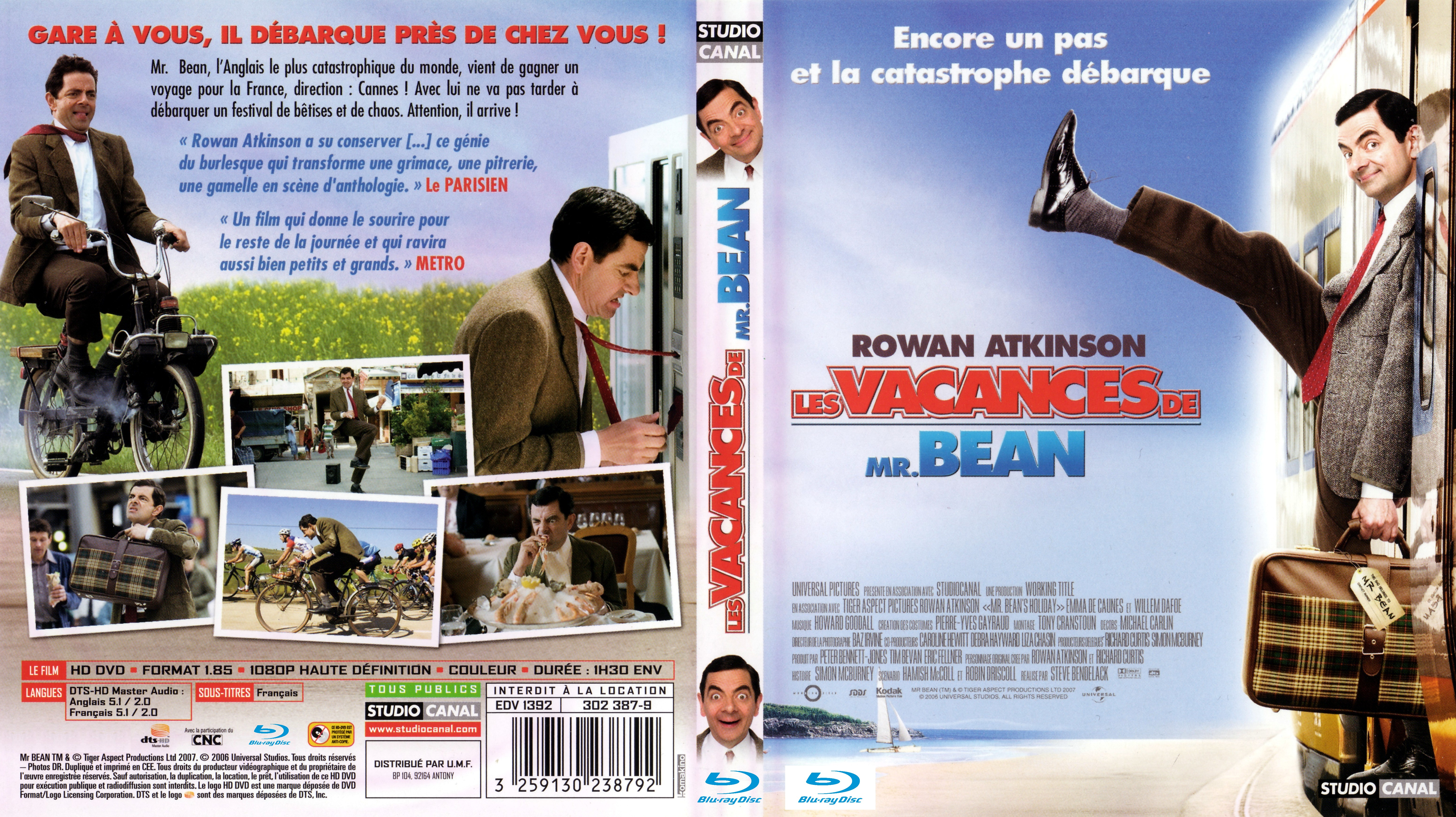 Jaquette DVD Les vacances de Mr Bean ( BLU-RAY)