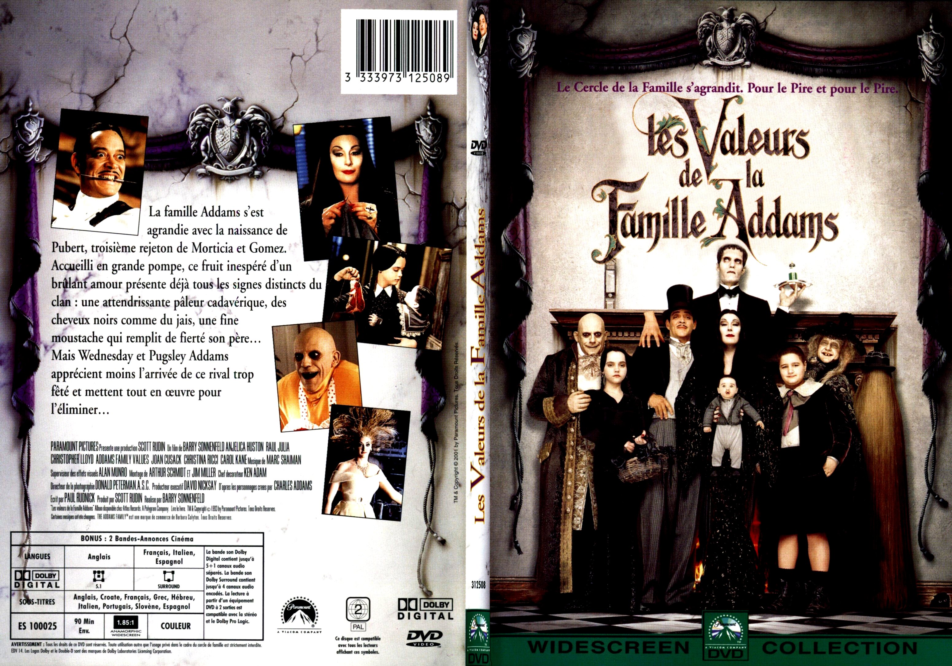 Jaquette DVD Les valeurs de la Famille Addams - SLIM