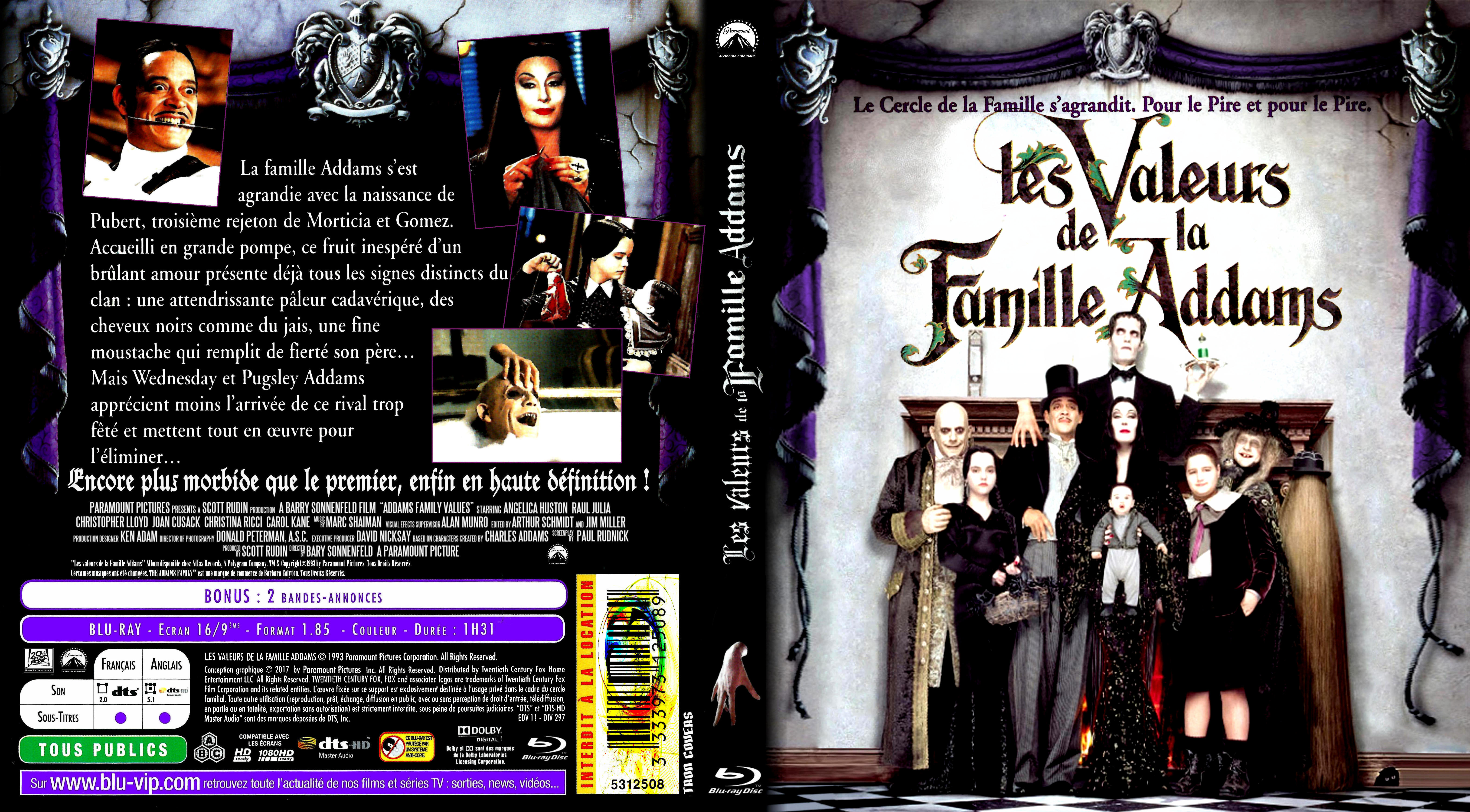 Jaquette DVD Les valeurs de la famille Addams custom (BLU-RAY)