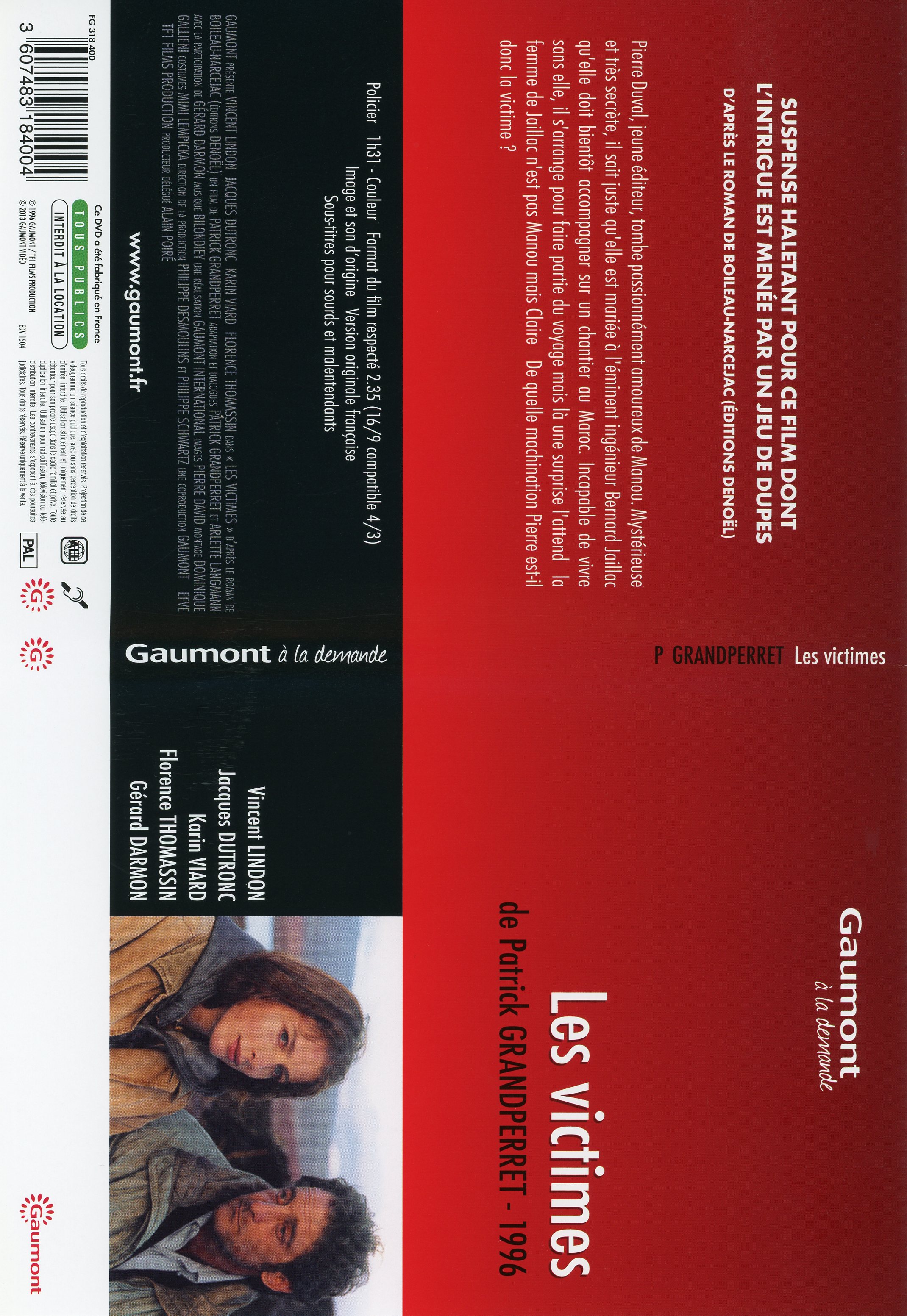 Jaquette DVD Les victimes 