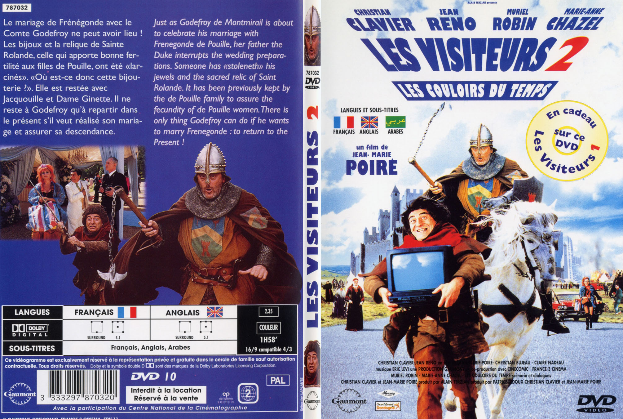 Jaquette DVD Les visiteurs 2 - SLIM