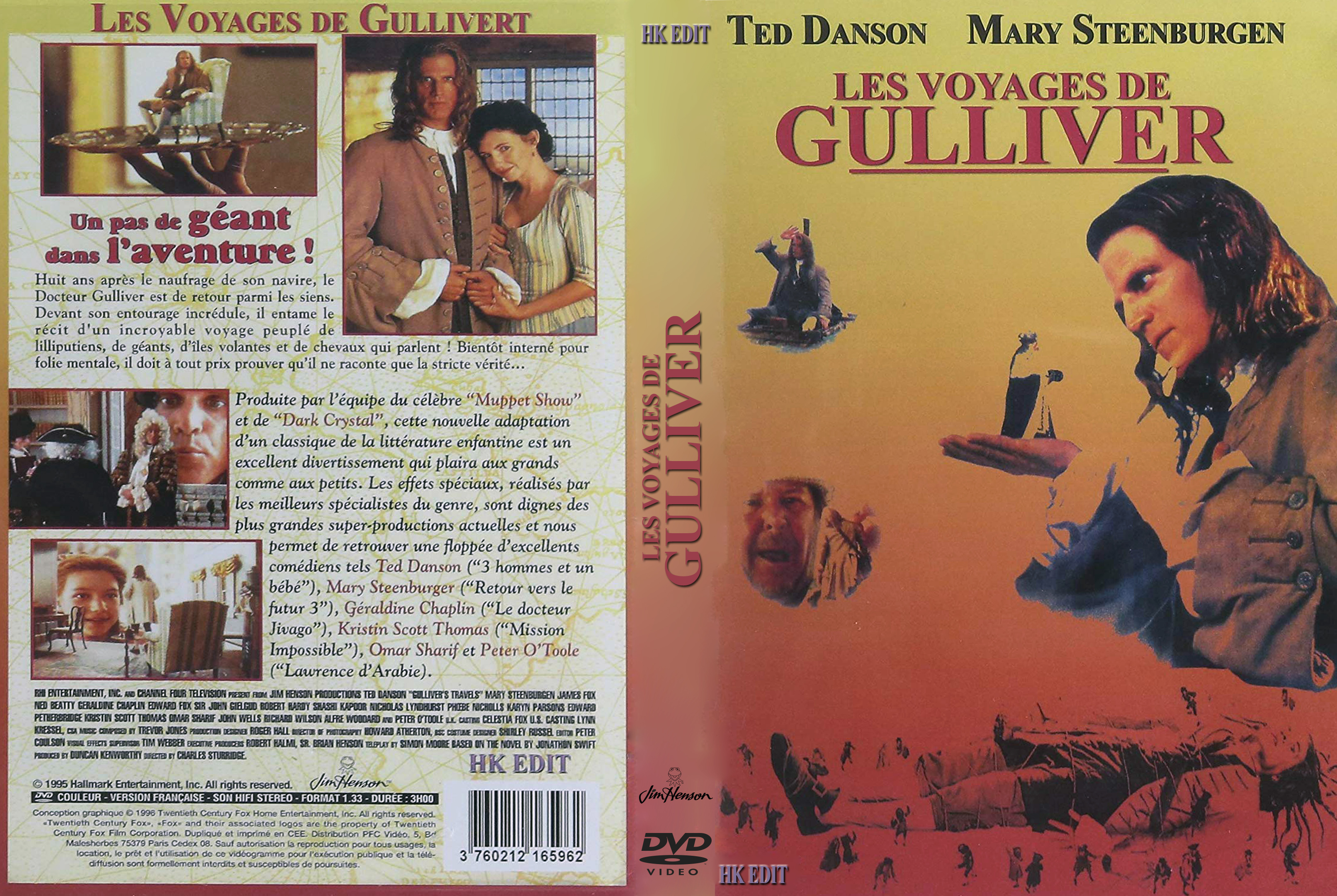 Jaquette DVD Les voyages de Gulliver (1995) custom