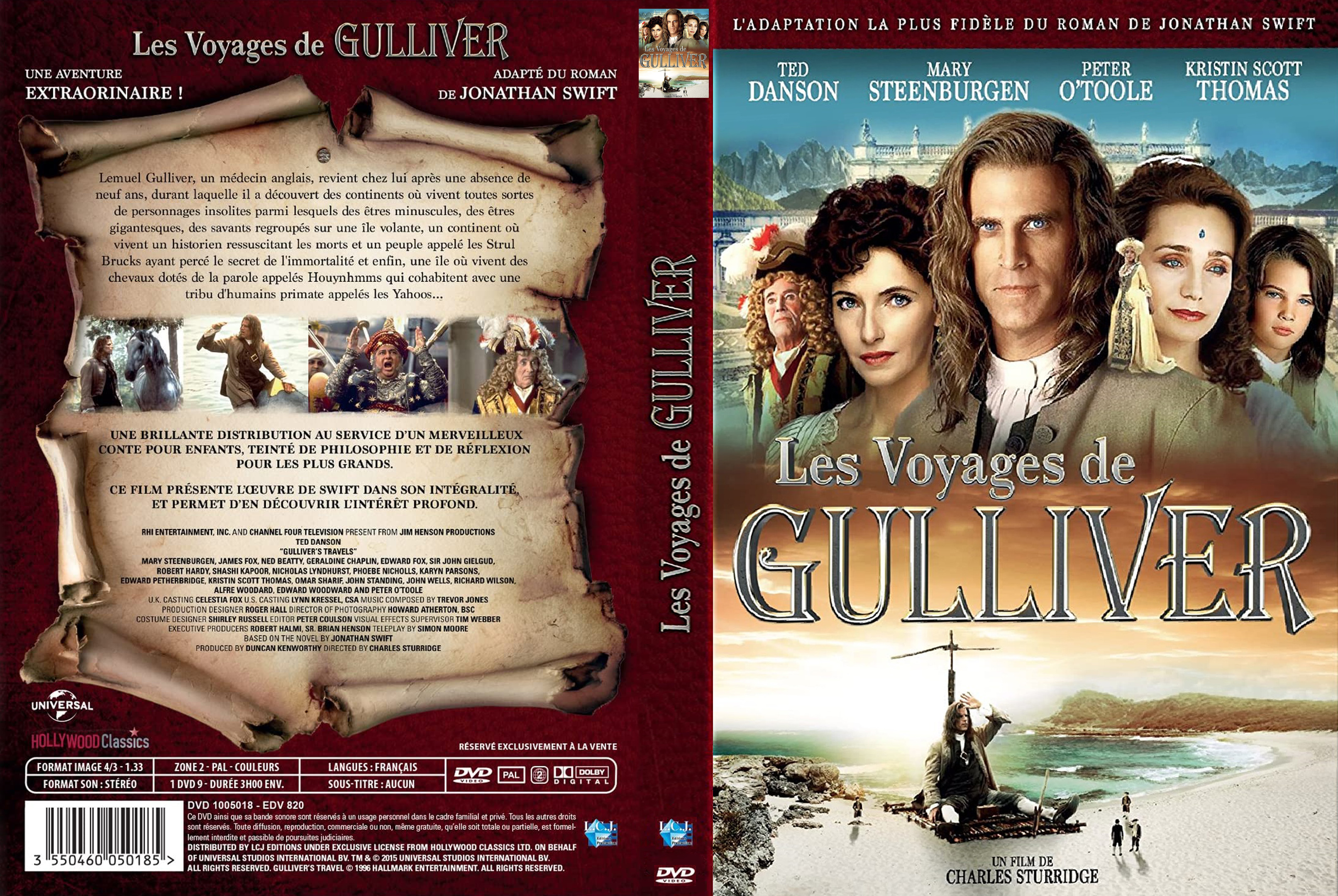Jaquette DVD Les voyages de Gulliver (1995) custom v2