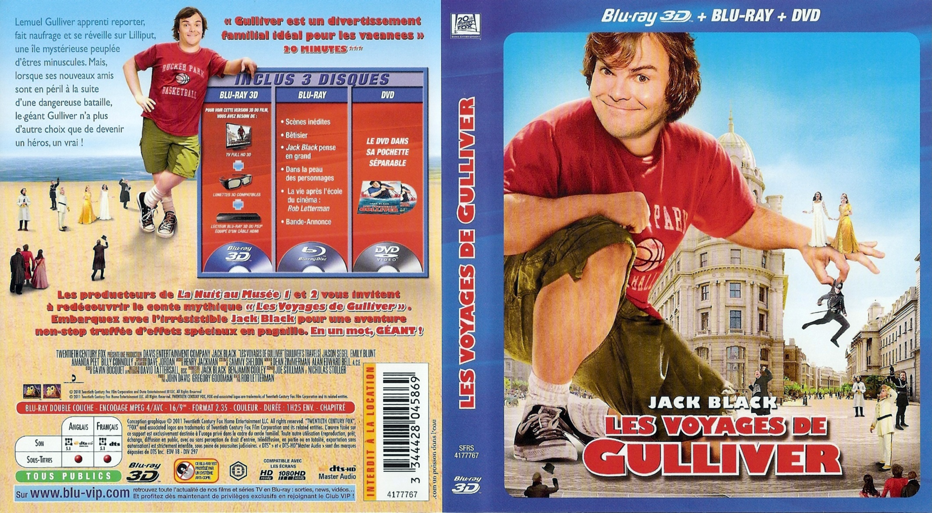 Jaquette DVD Les voyages de Gulliver (2010) 3D (BLU-RAY)