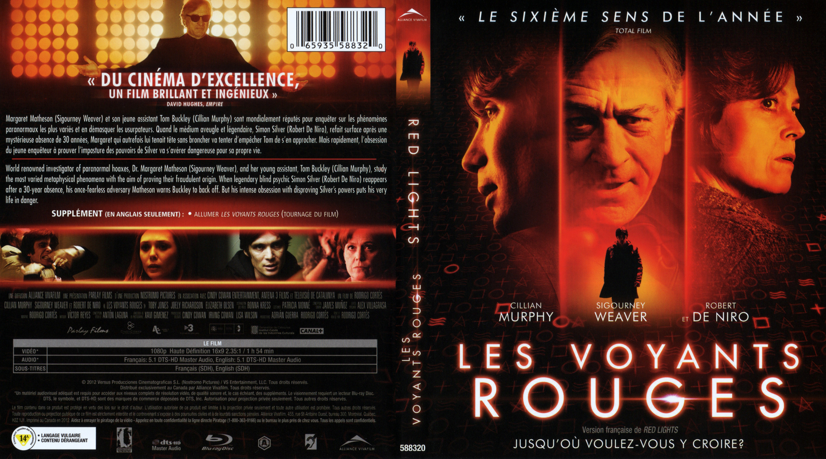 Jaquette DVD Les voyants rouge - Red lights (Canadienne) (BLU-RAY)