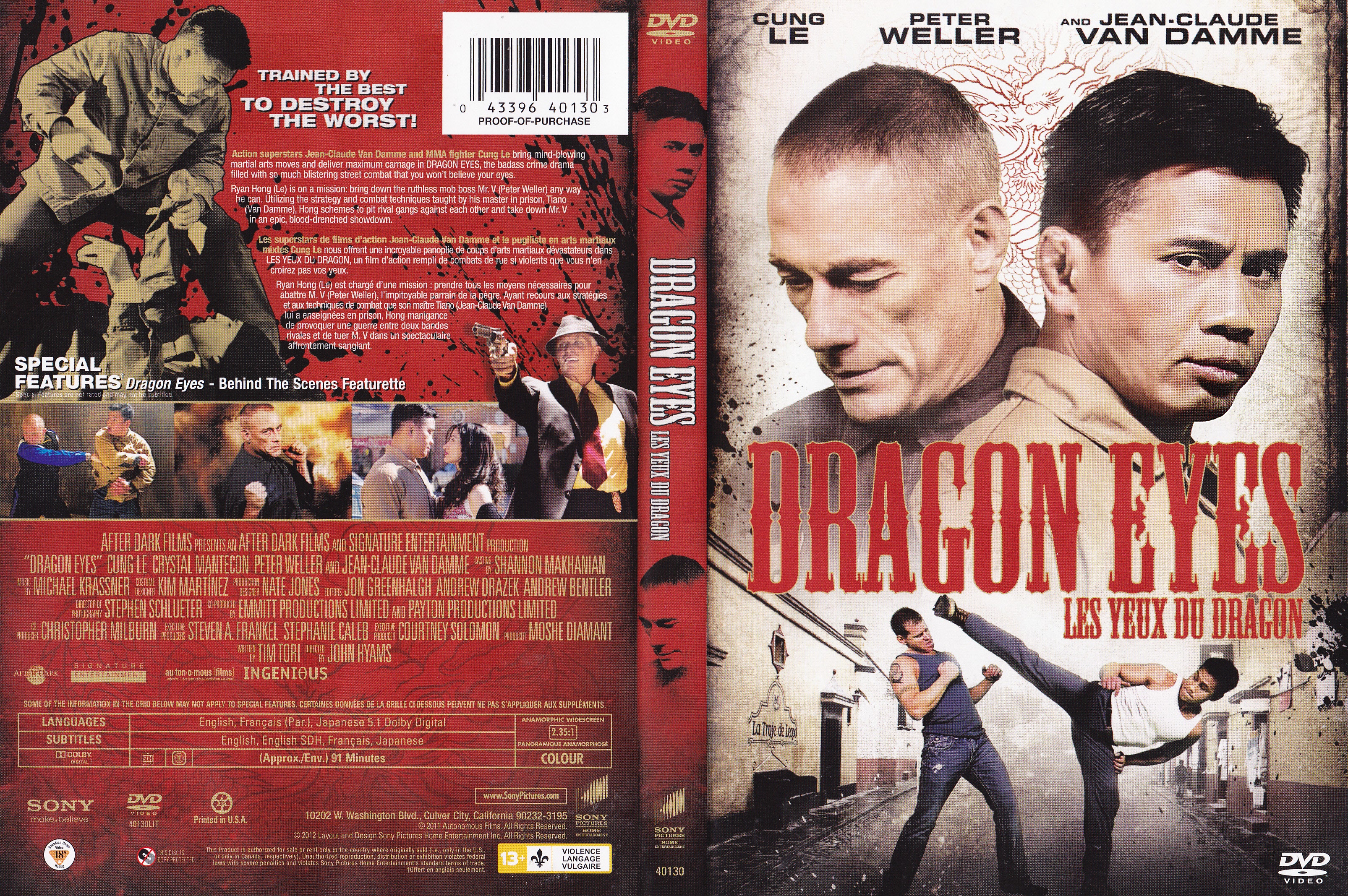 Jaquette DVD Les yeux du dragon - Dragon eyes (Canadienne)