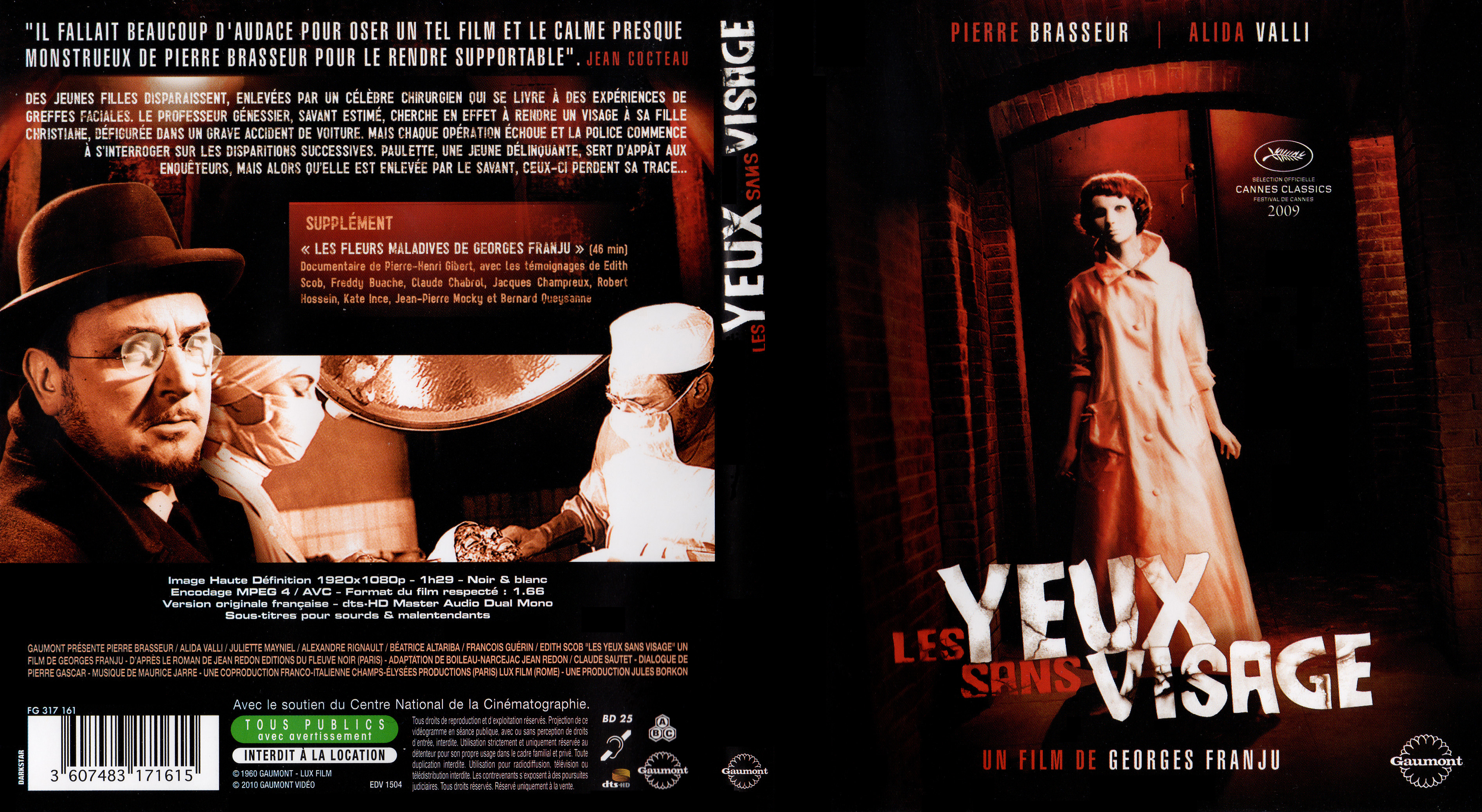 Jaquette DVD Les yeux sans visage (BLU-RAY)