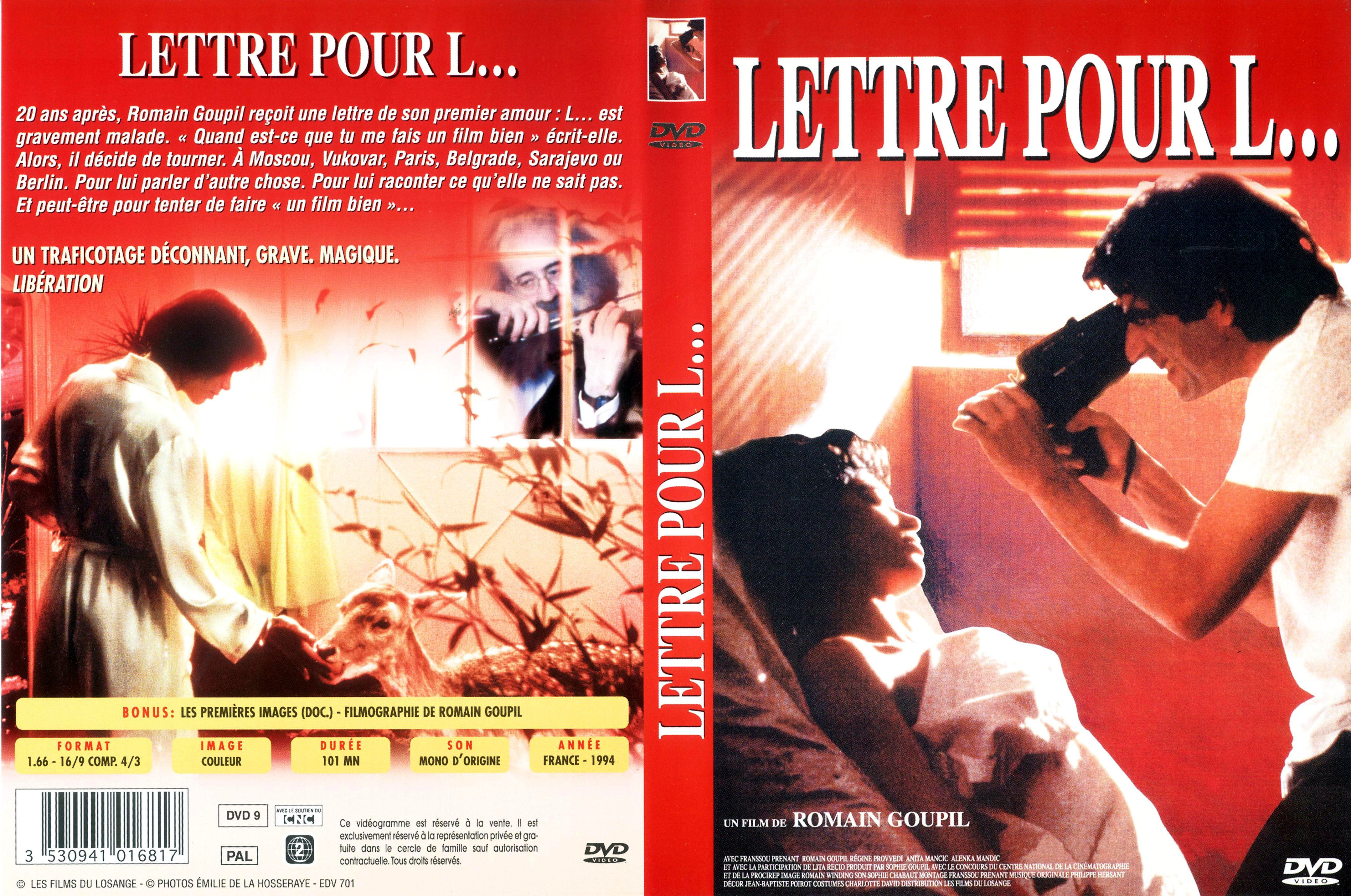 Jaquette DVD Lettre pour L