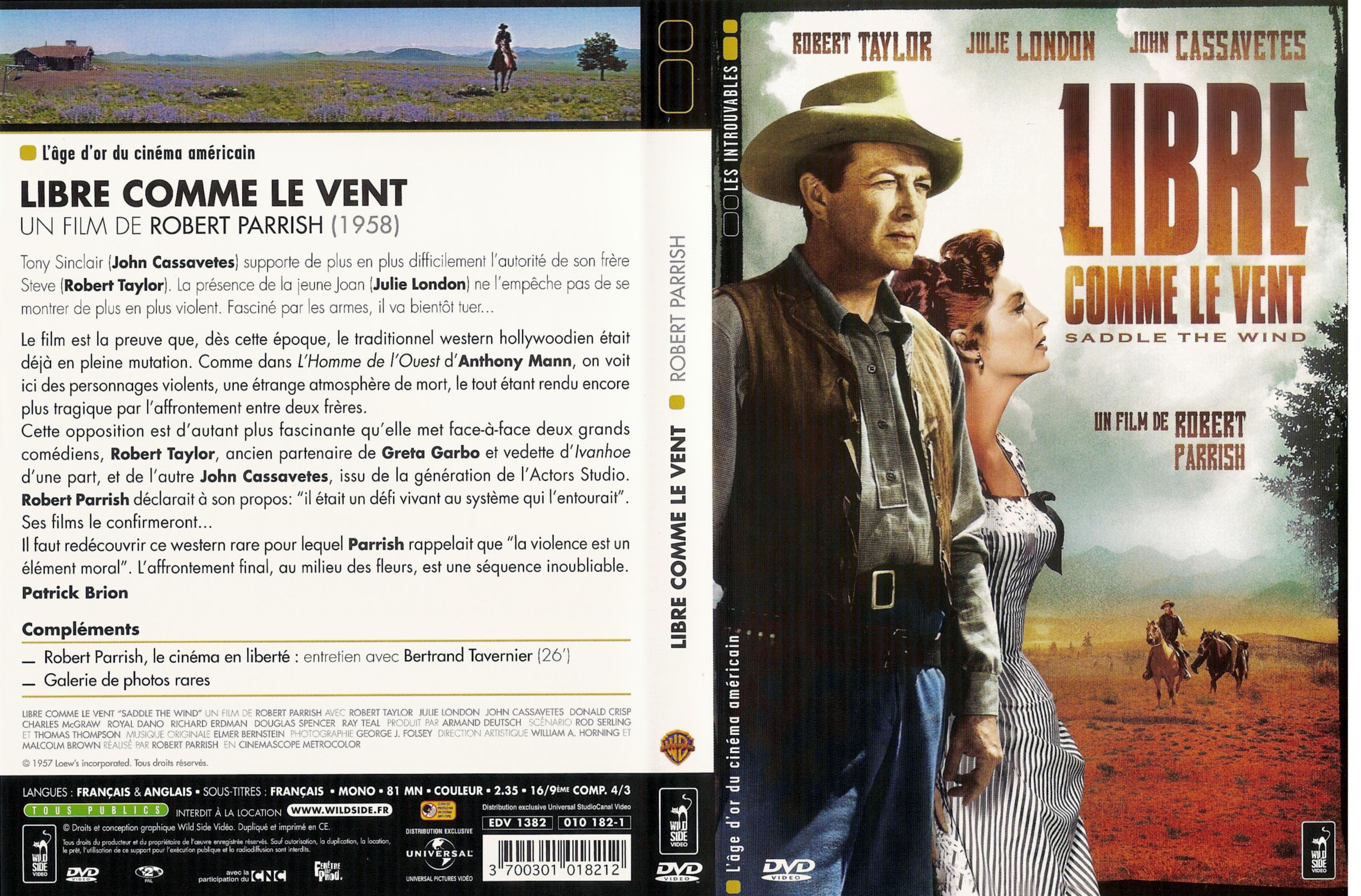 Jaquette DVD Libre comme le vent