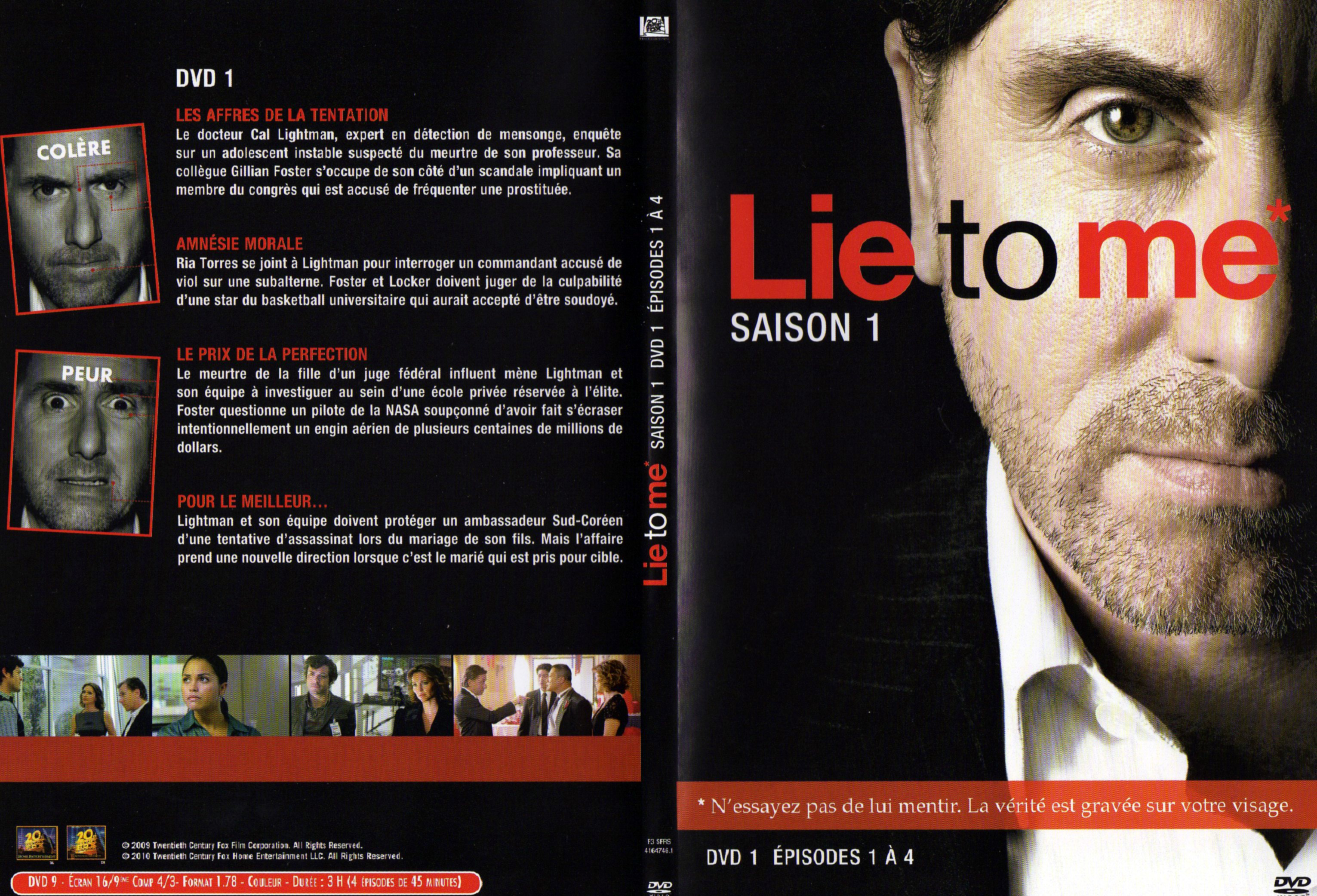 Jaquette DVD Lie to me Saison 1 DVD 1