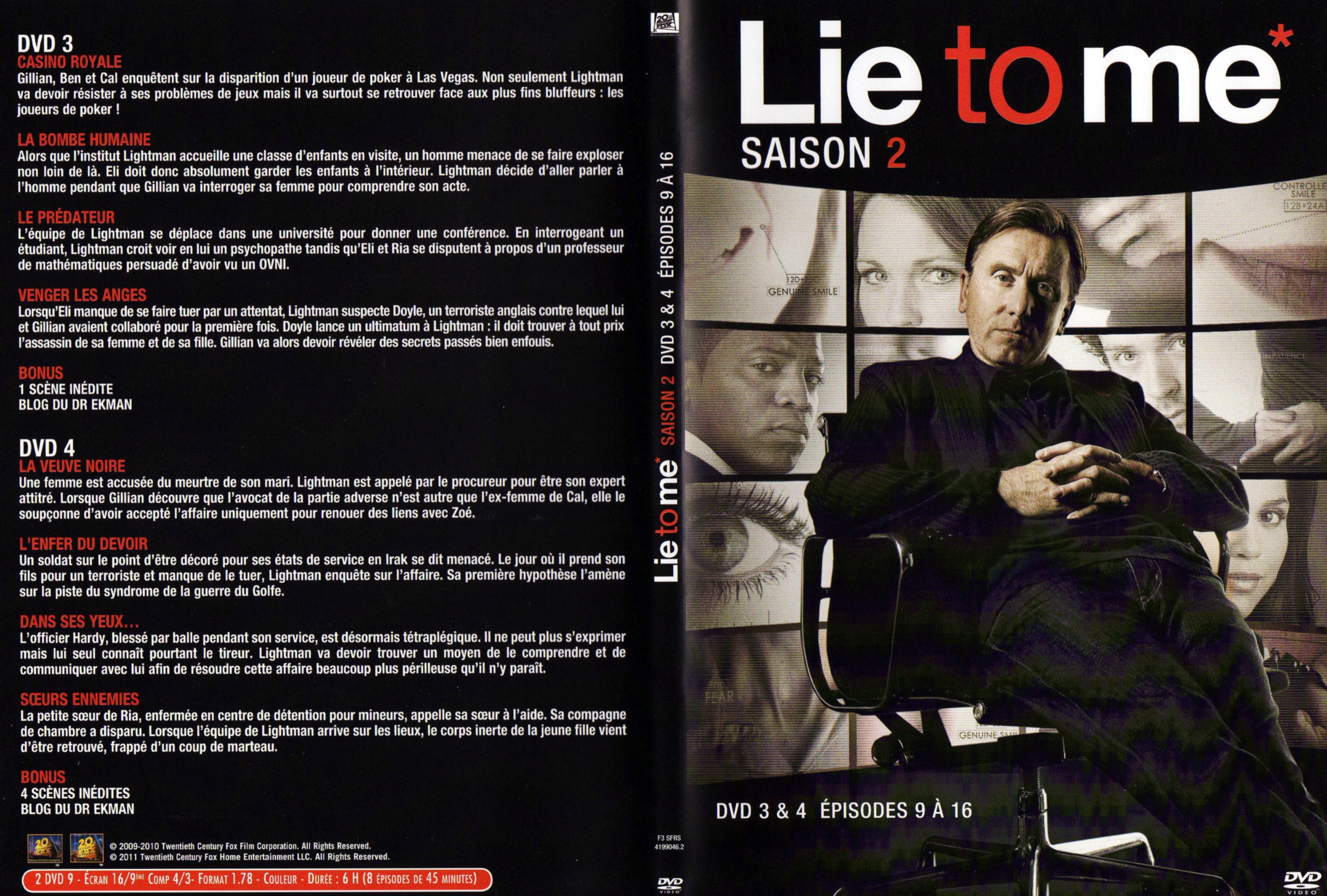 Jaquette DVD Lie to me Saison 2 DVD 2
