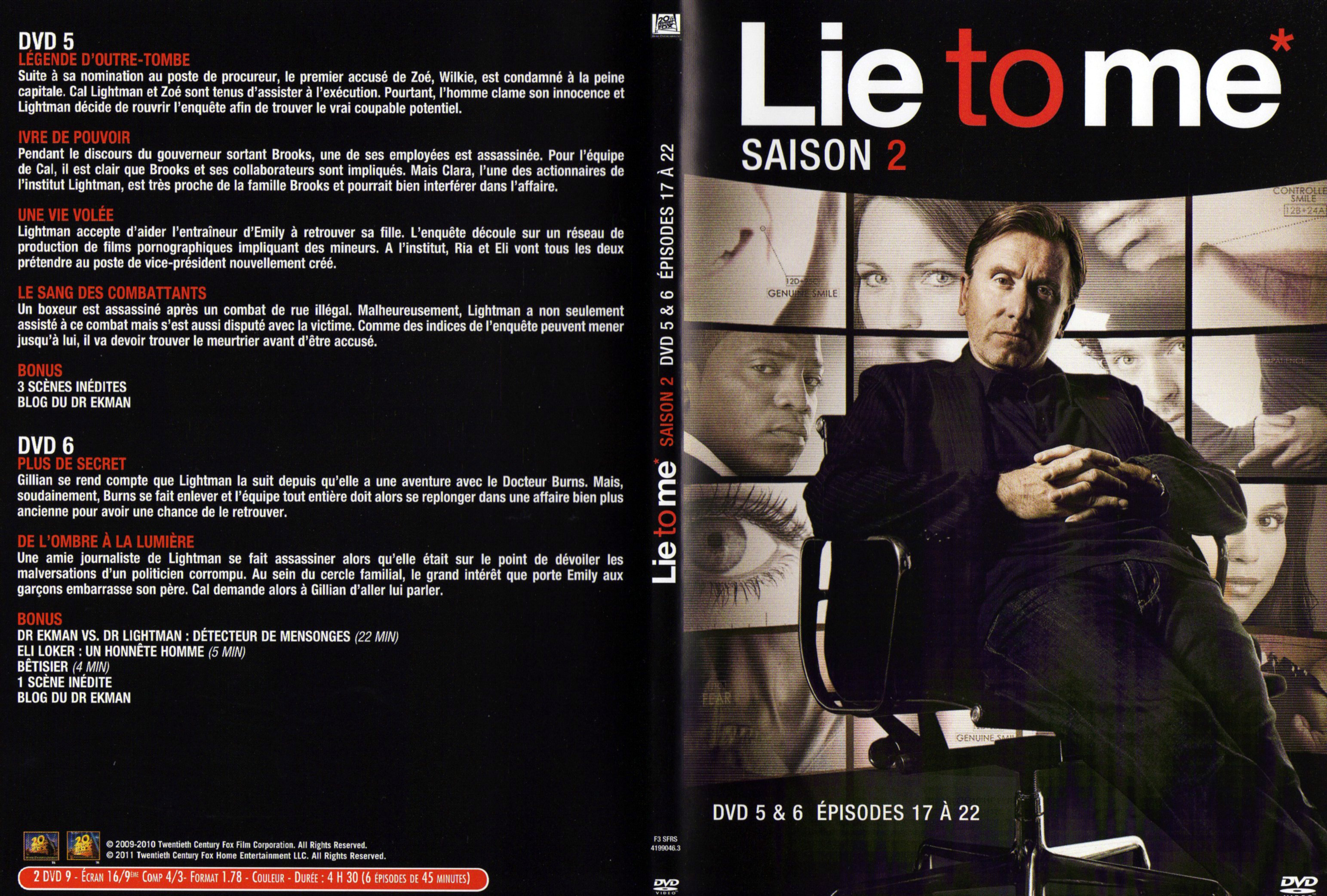 Jaquette DVD Lie to me Saison 2 DVD 3