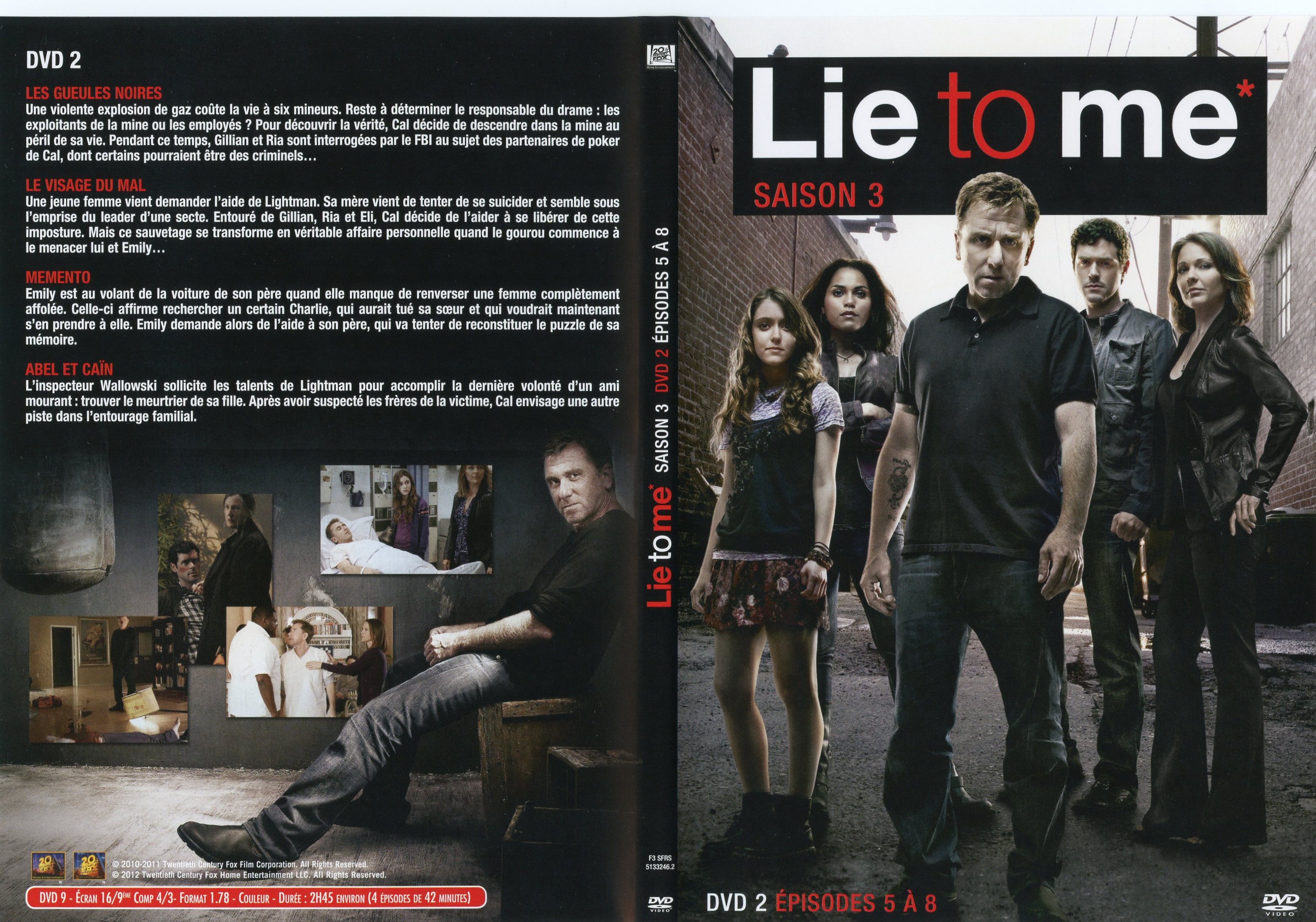 Jaquette DVD Lie to me Saison 3 DVD 2